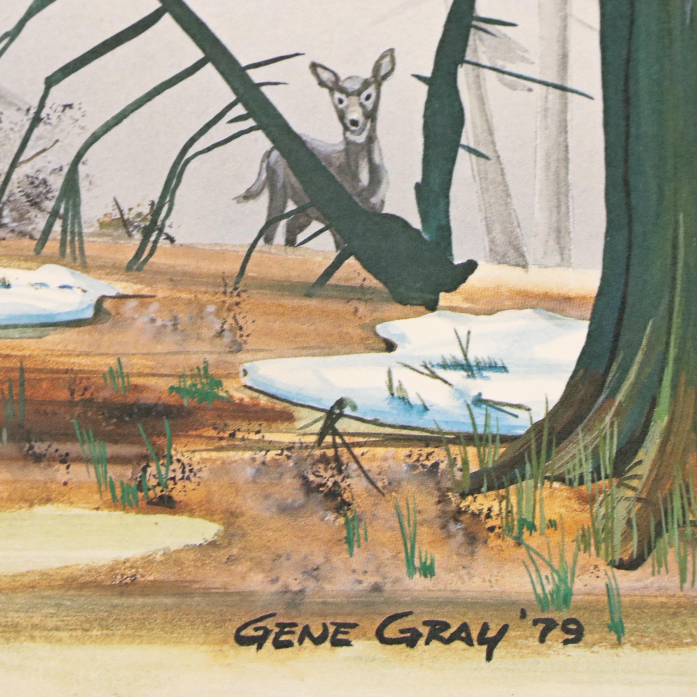 Gene Gray Offset Lithograph "Wild Turkey," Circa 1979