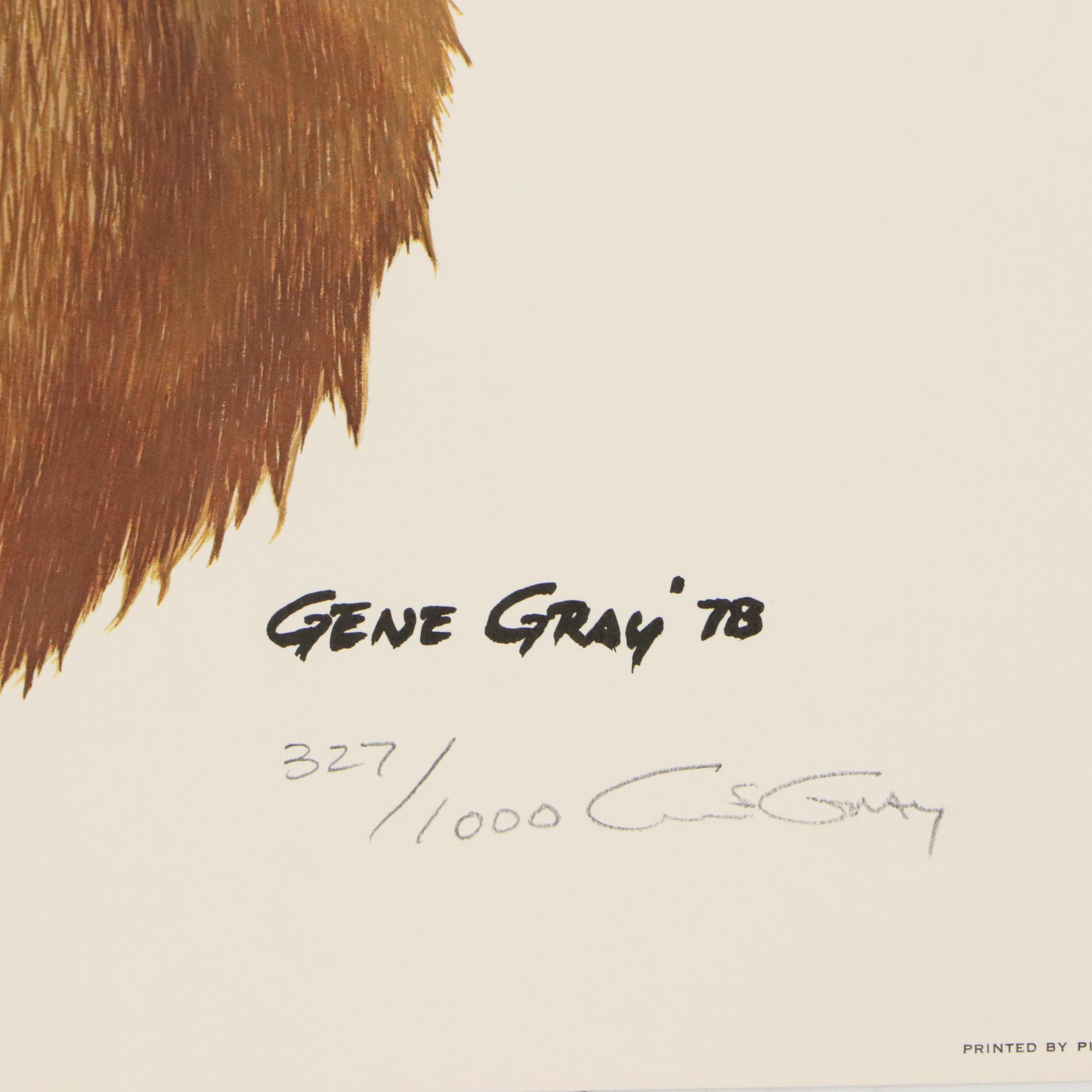 Gene Gray Offset Lithograph "White-Tailed Buck," Circa 1978