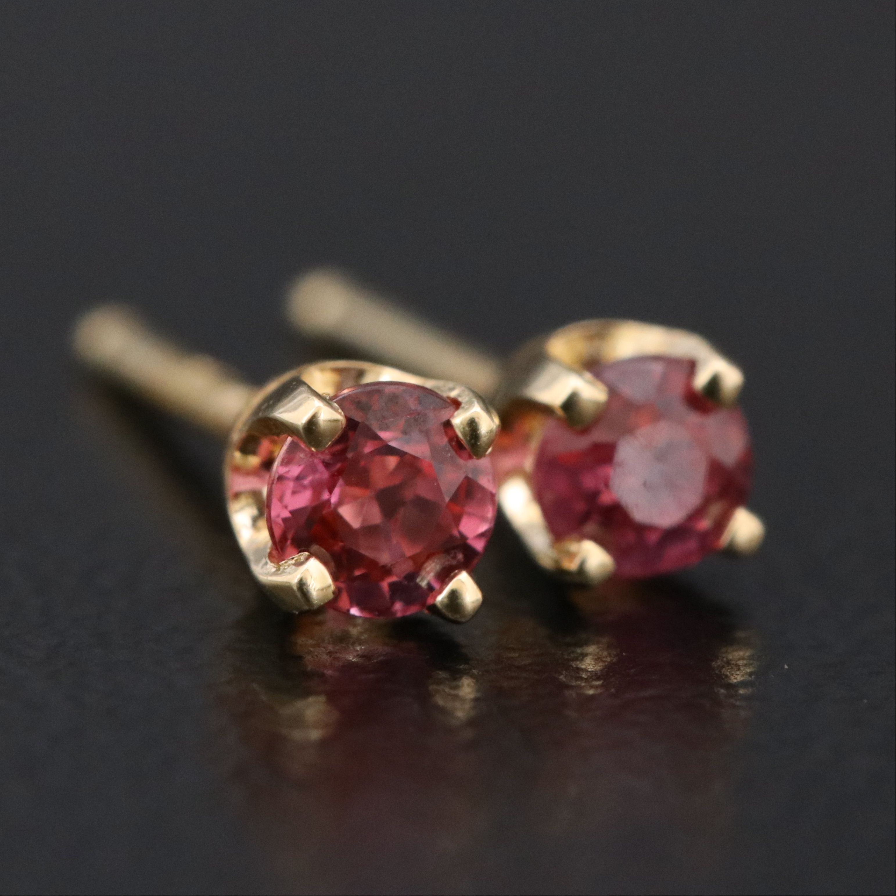 14K Ruby Stud Earrings