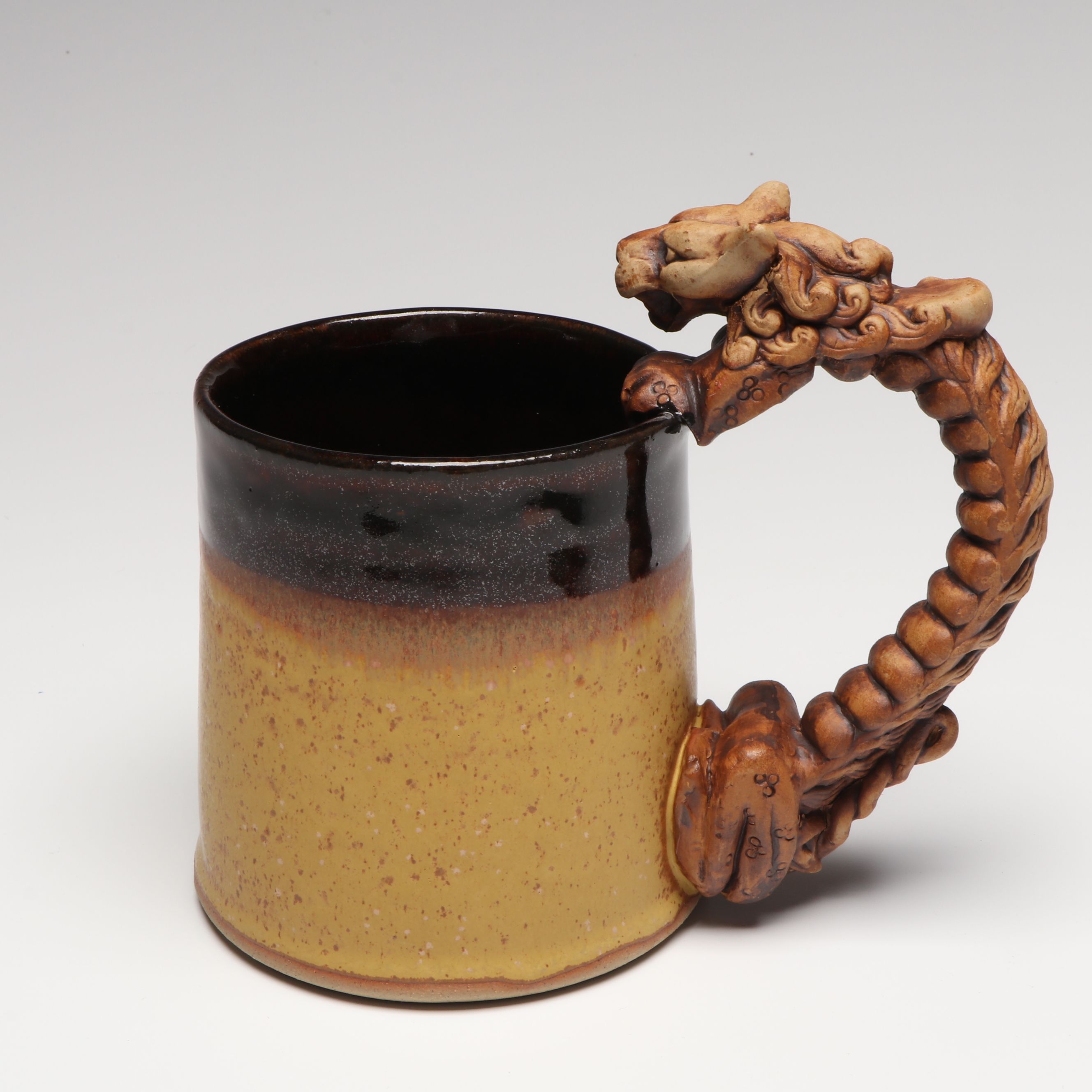 Celtic Style Salt Glazed Glazed Stoneware Mugs
