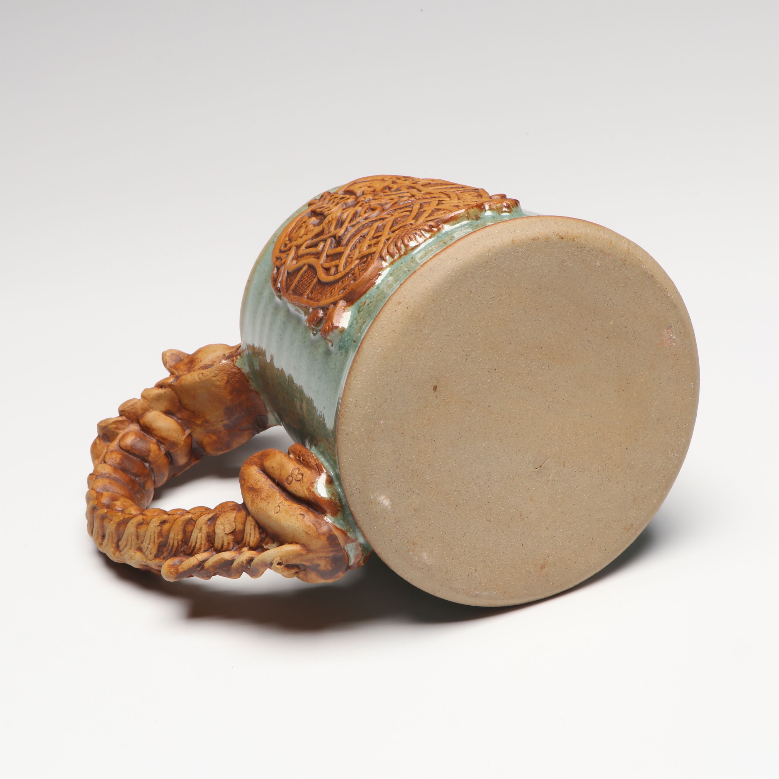 Celtic Style Salt Glazed Glazed Stoneware Mugs