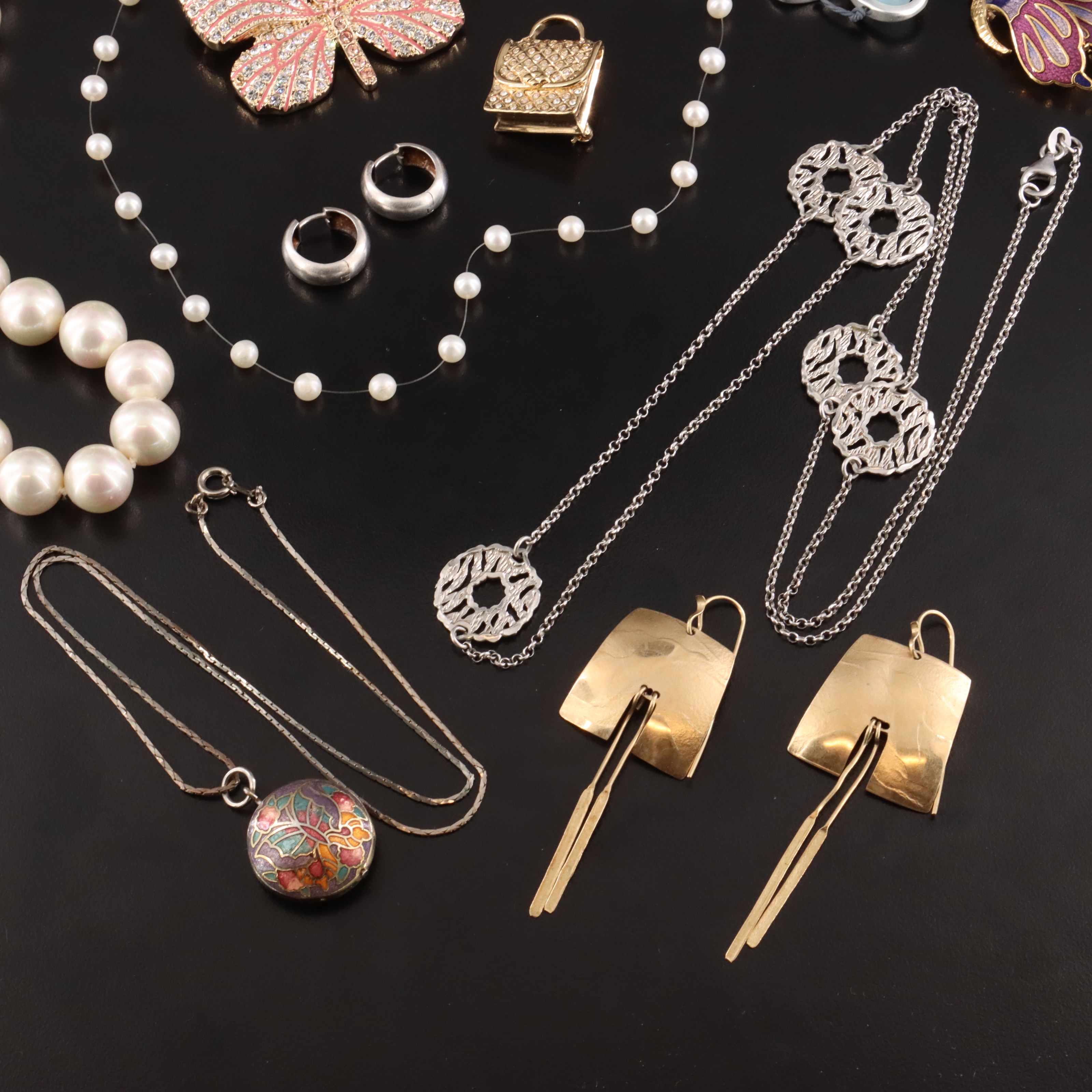 Jewelry Collection Including Sterling, Imitation Pearl, Coral and Amethyst