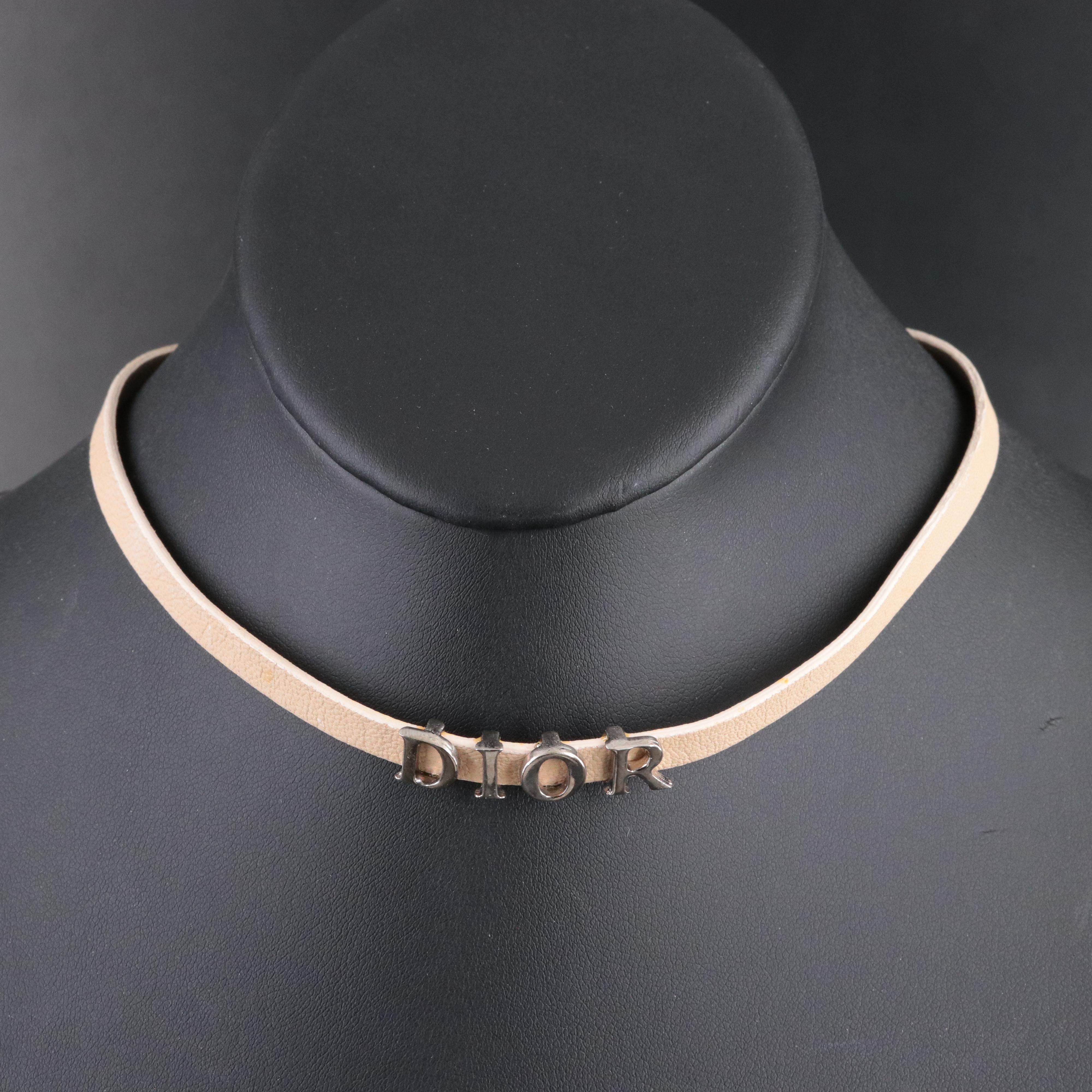 Christian Dior Faux Leather Necklace