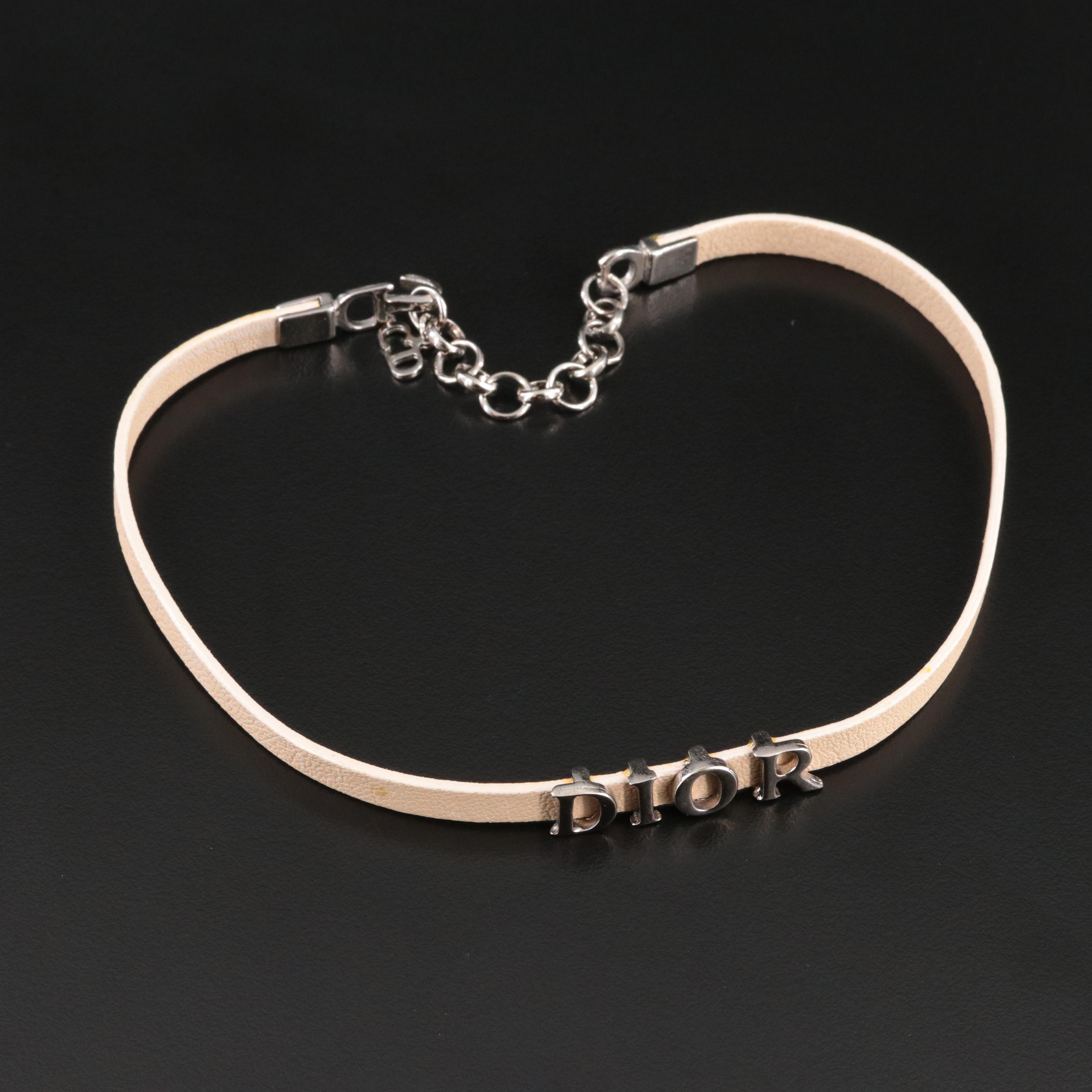 Christian Dior Faux Leather Necklace