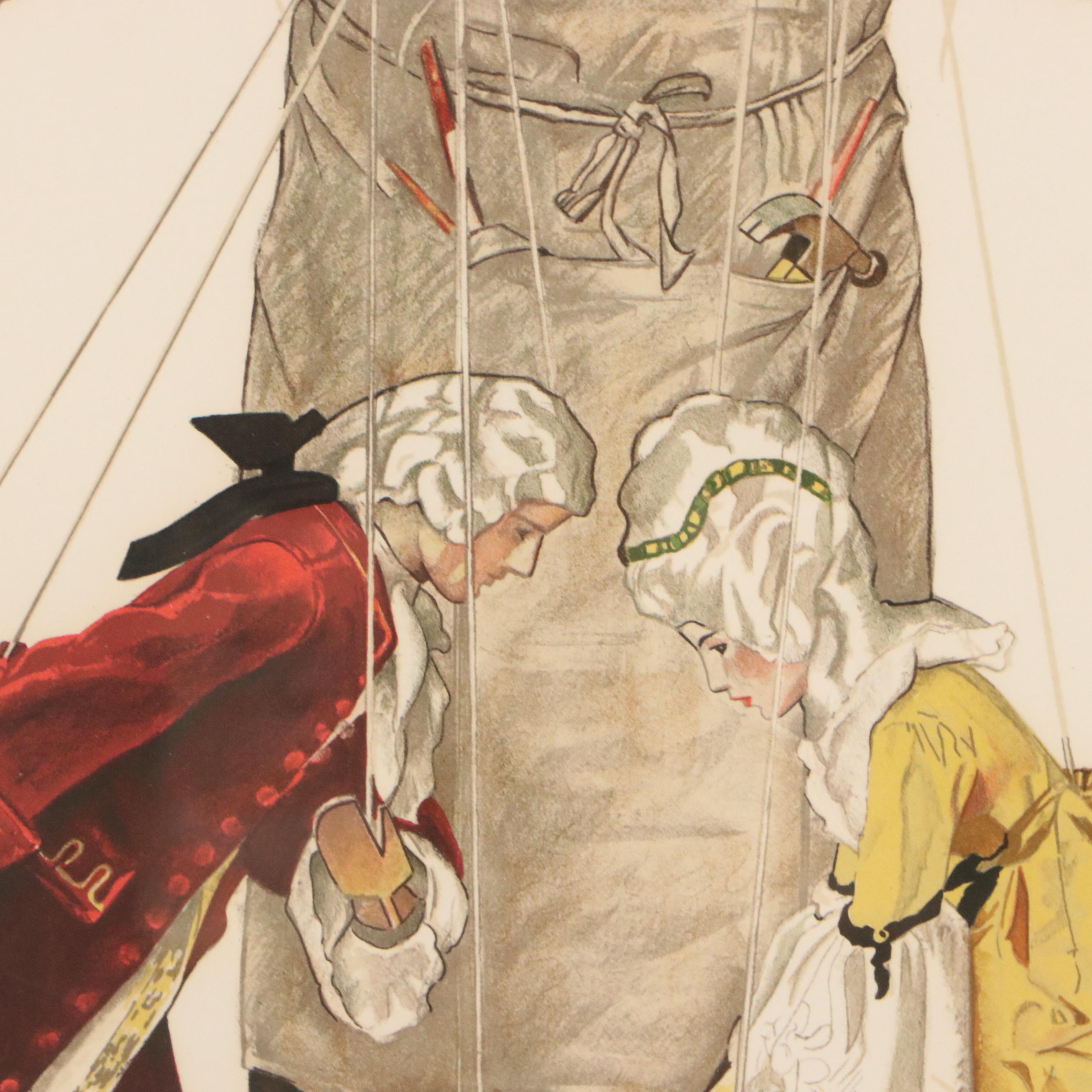 Norman Rockwell Authorized Estate Lithograph "The Puppeteer," 1974