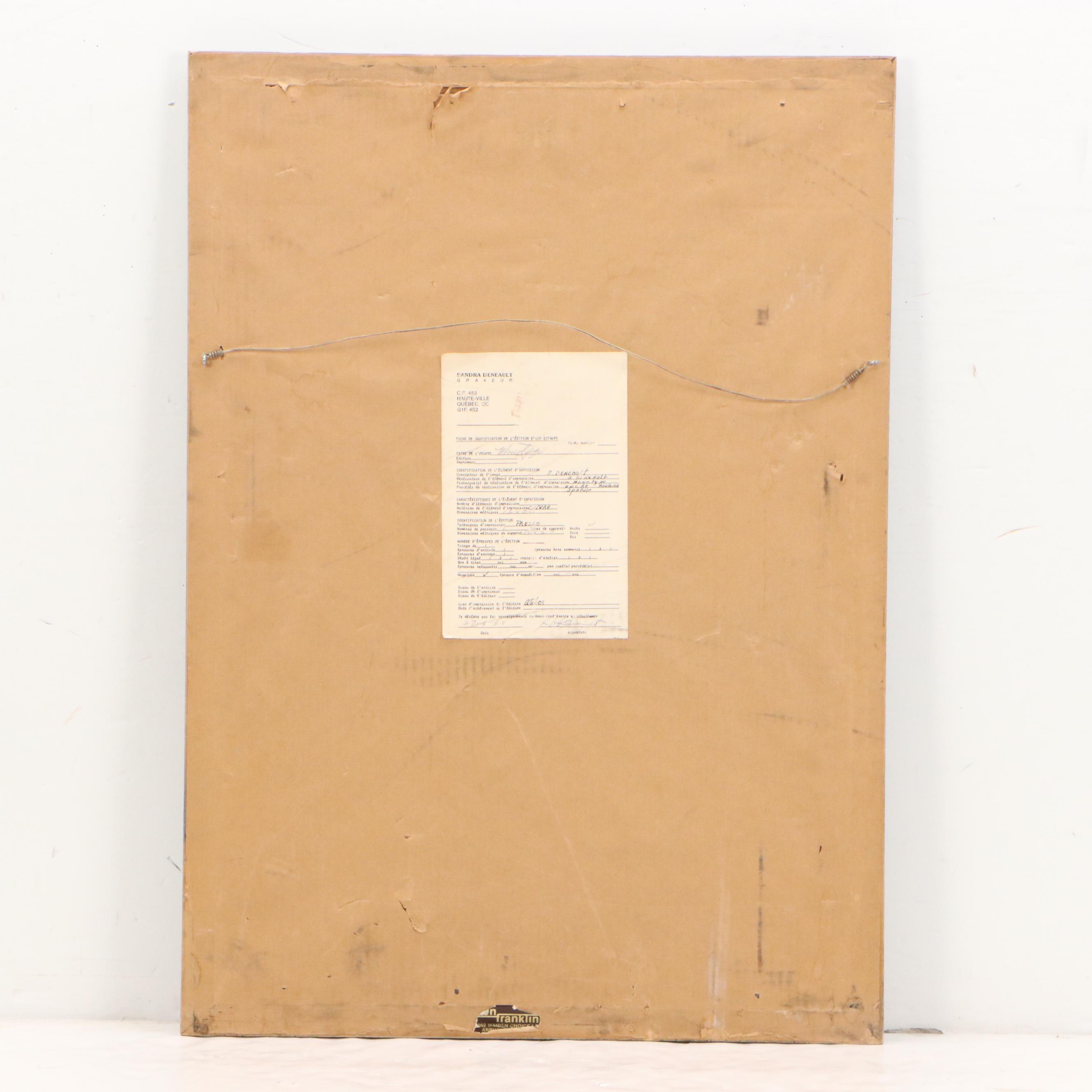 Sandra Deneault Floral Monotype in Blue, 1988