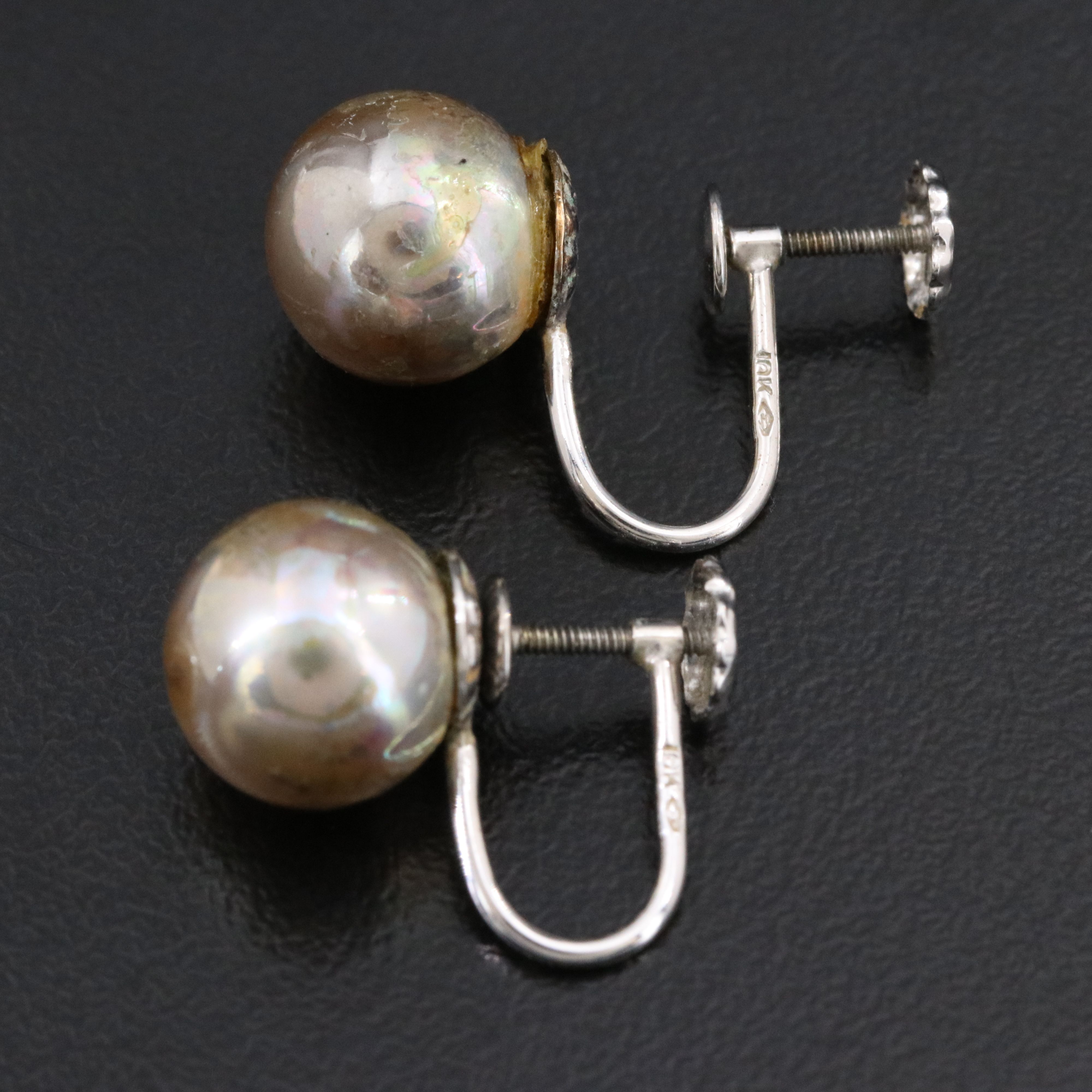 10K Imitation Pearl Earrings