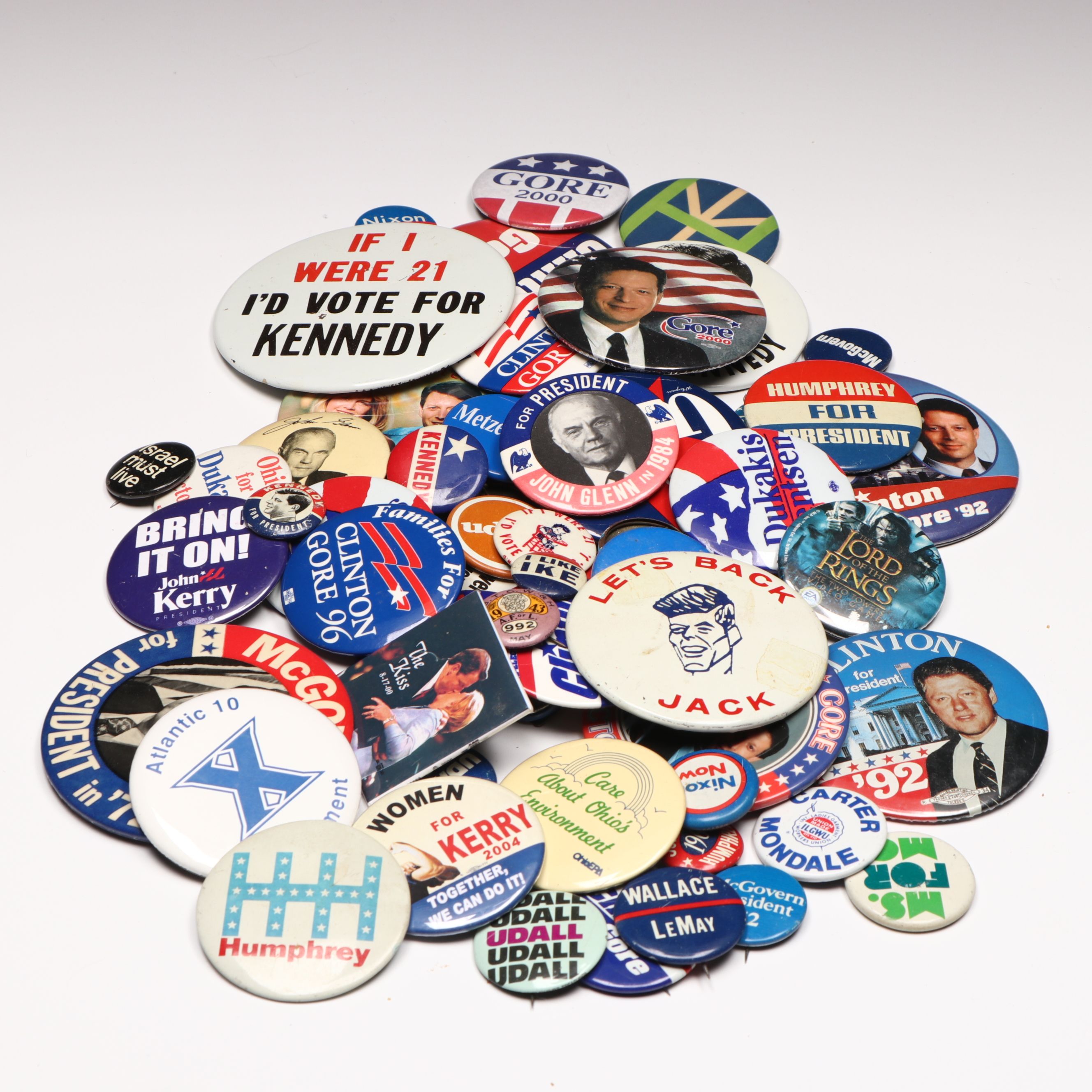 Bill Clinton, Al Gore, John F. Kennedy, and More Political Pinbacks