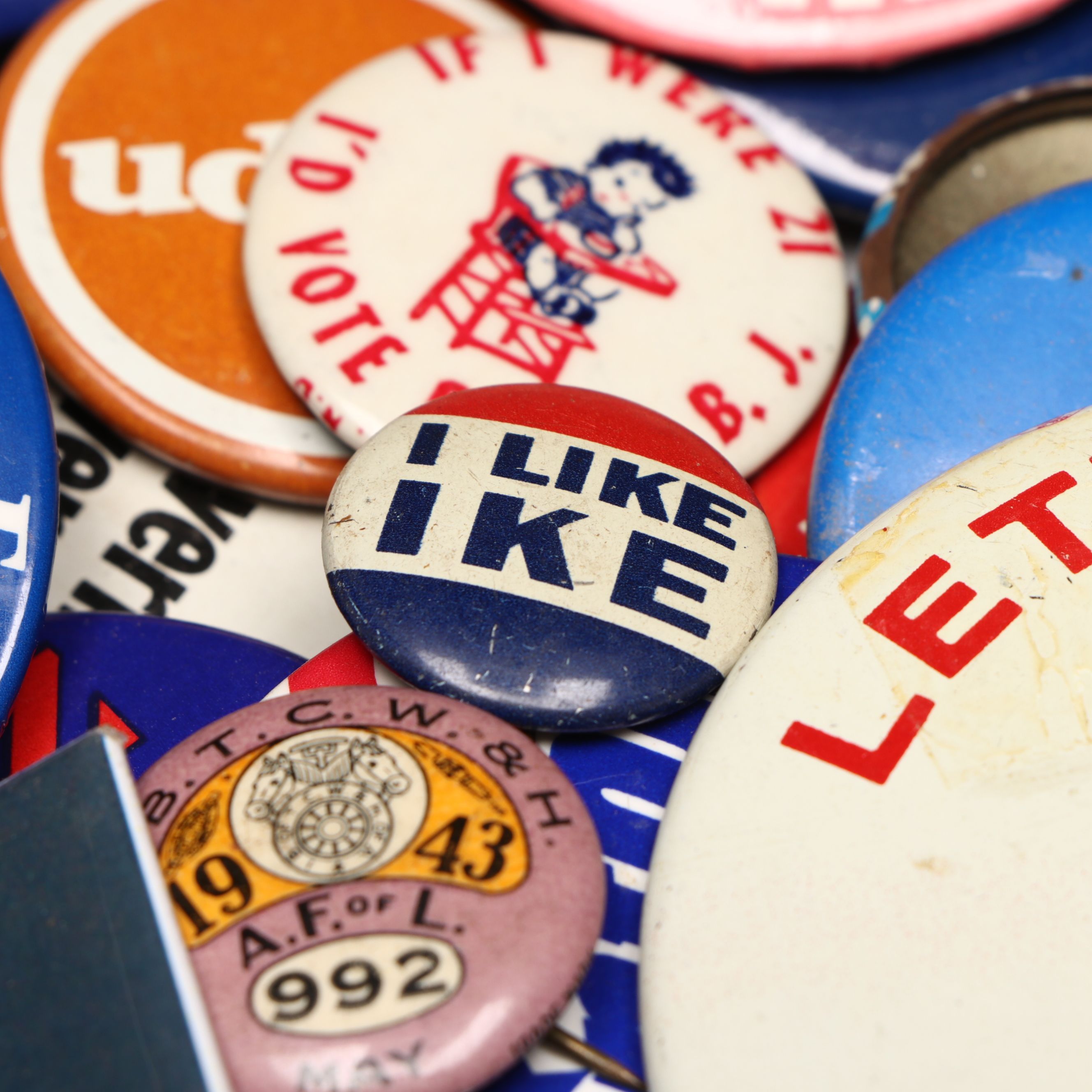 Bill Clinton, Al Gore, John F. Kennedy, and More Political Pinbacks