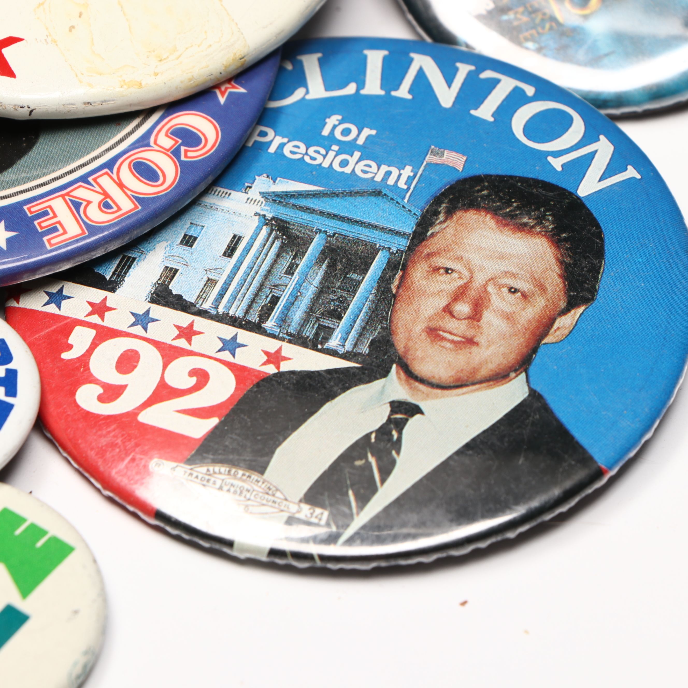 Bill Clinton, Al Gore, John F. Kennedy, and More Political Pinbacks