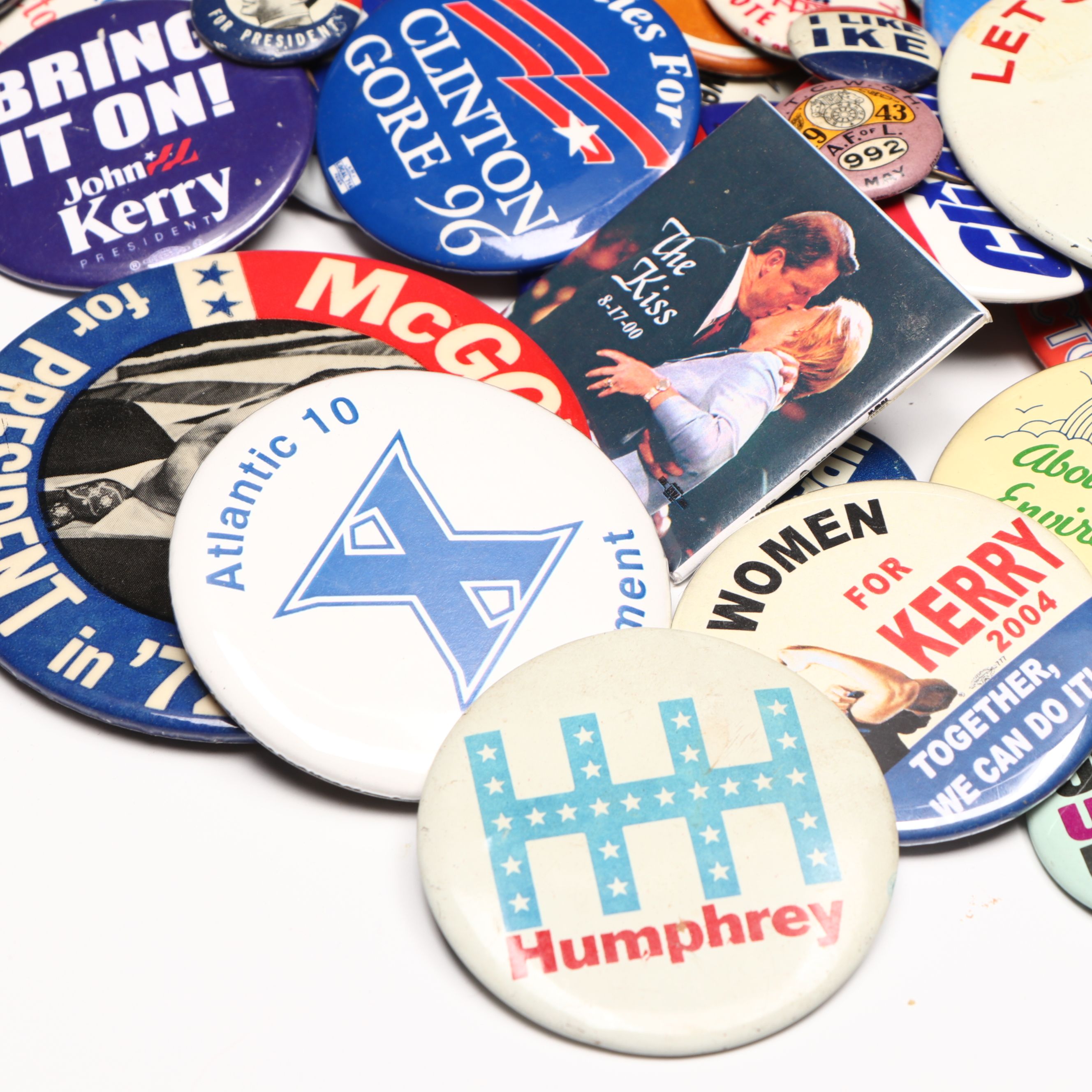 Bill Clinton, Al Gore, John F. Kennedy, and More Political Pinbacks