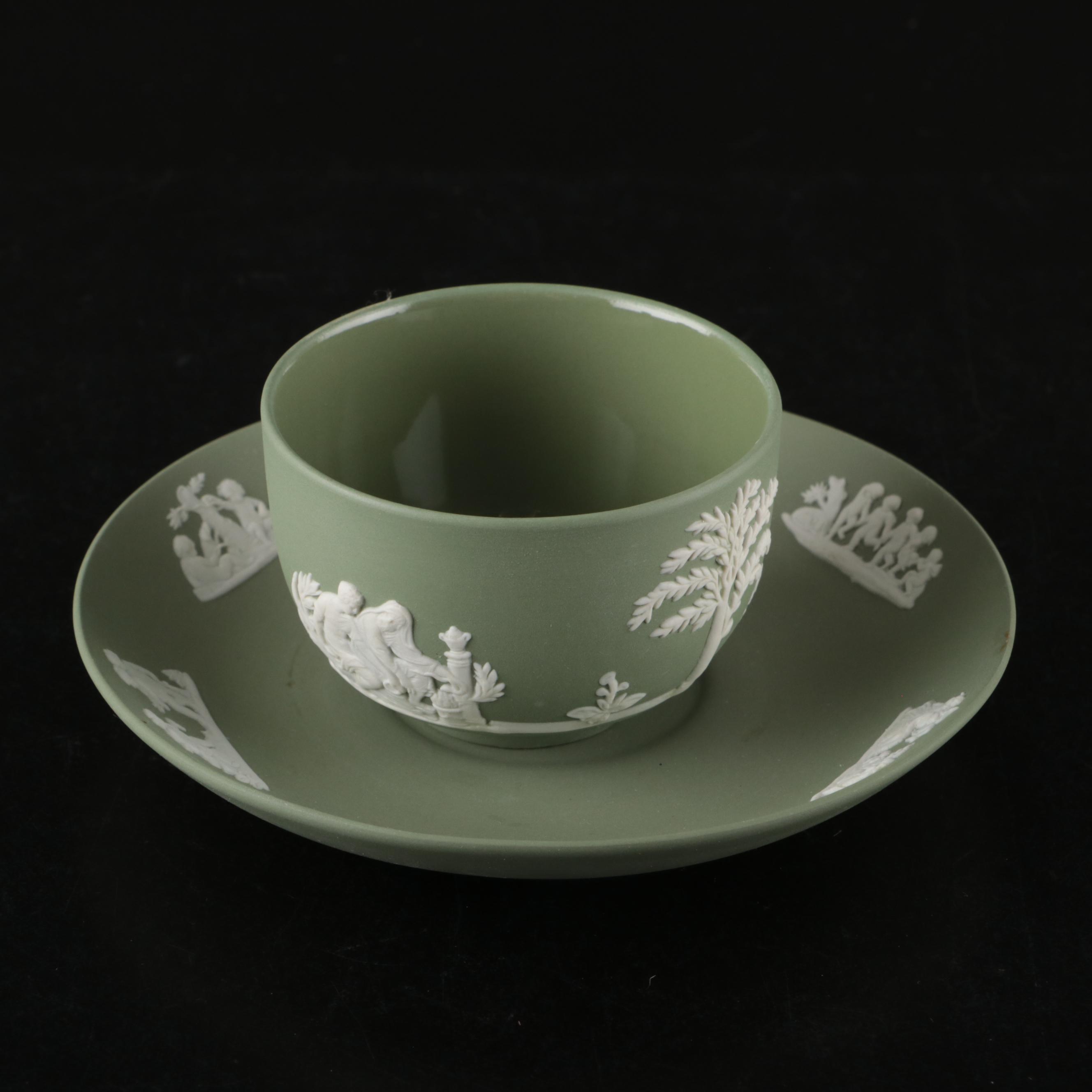 Wedgwood Jasperware Shakers, Teapot, Glass Juice Cups, and More Tableware