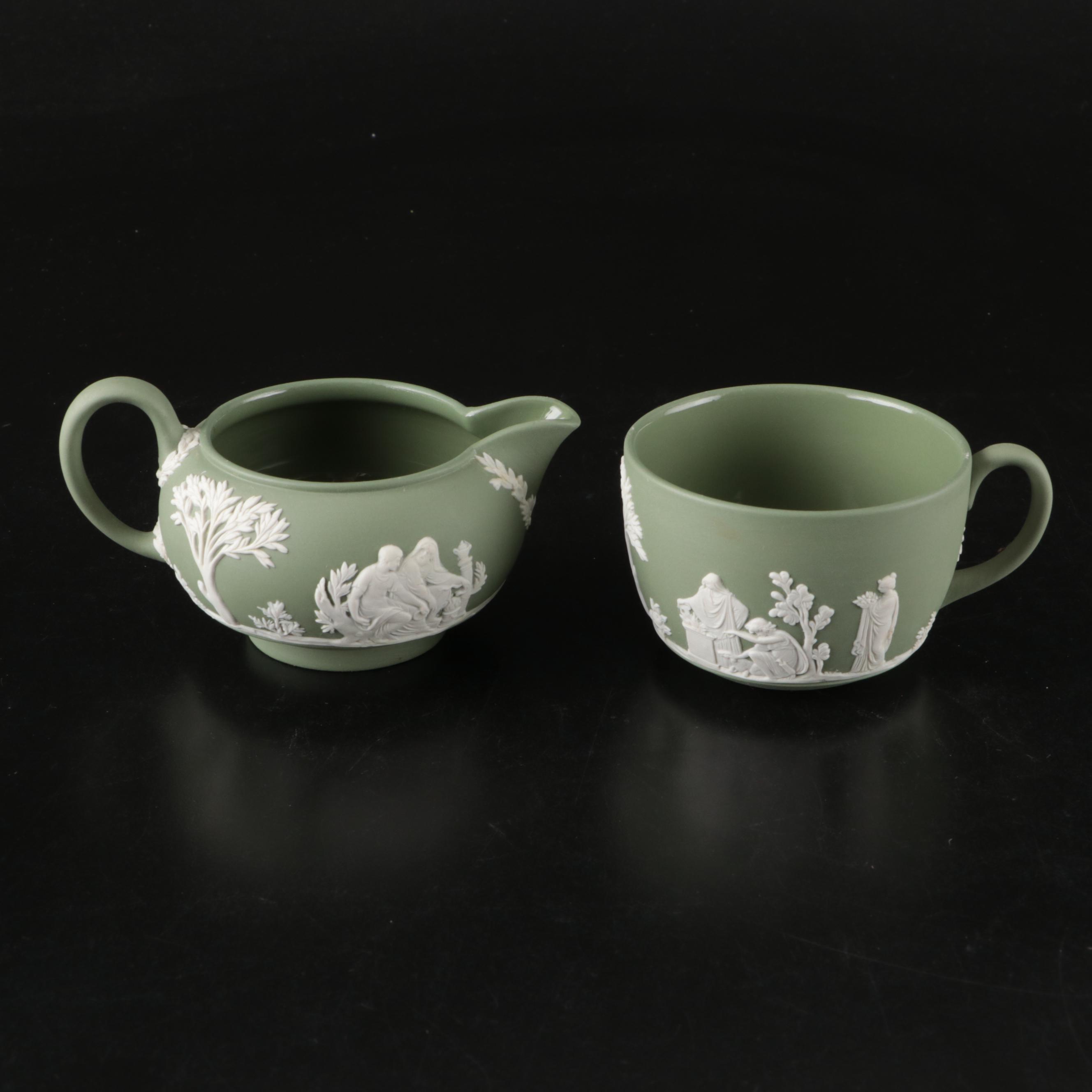 Wedgwood Jasperware Shakers, Teapot, Glass Juice Cups, and More Tableware