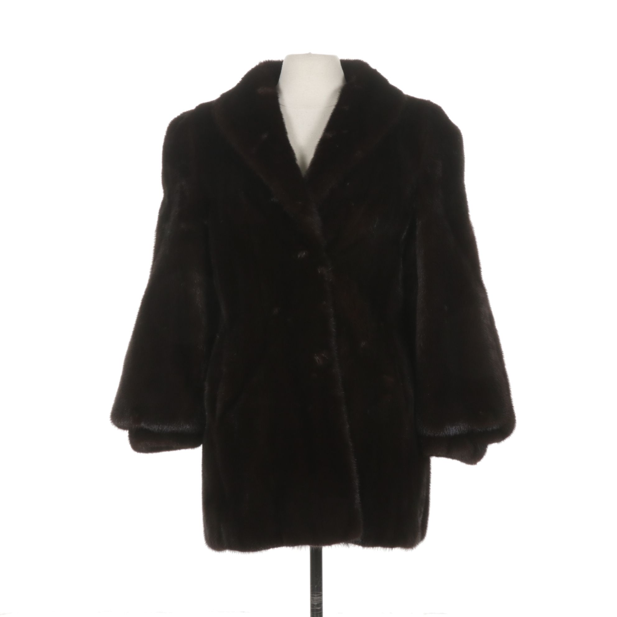 American Fur Awards Dark Mahogany Mink Fur Jacket