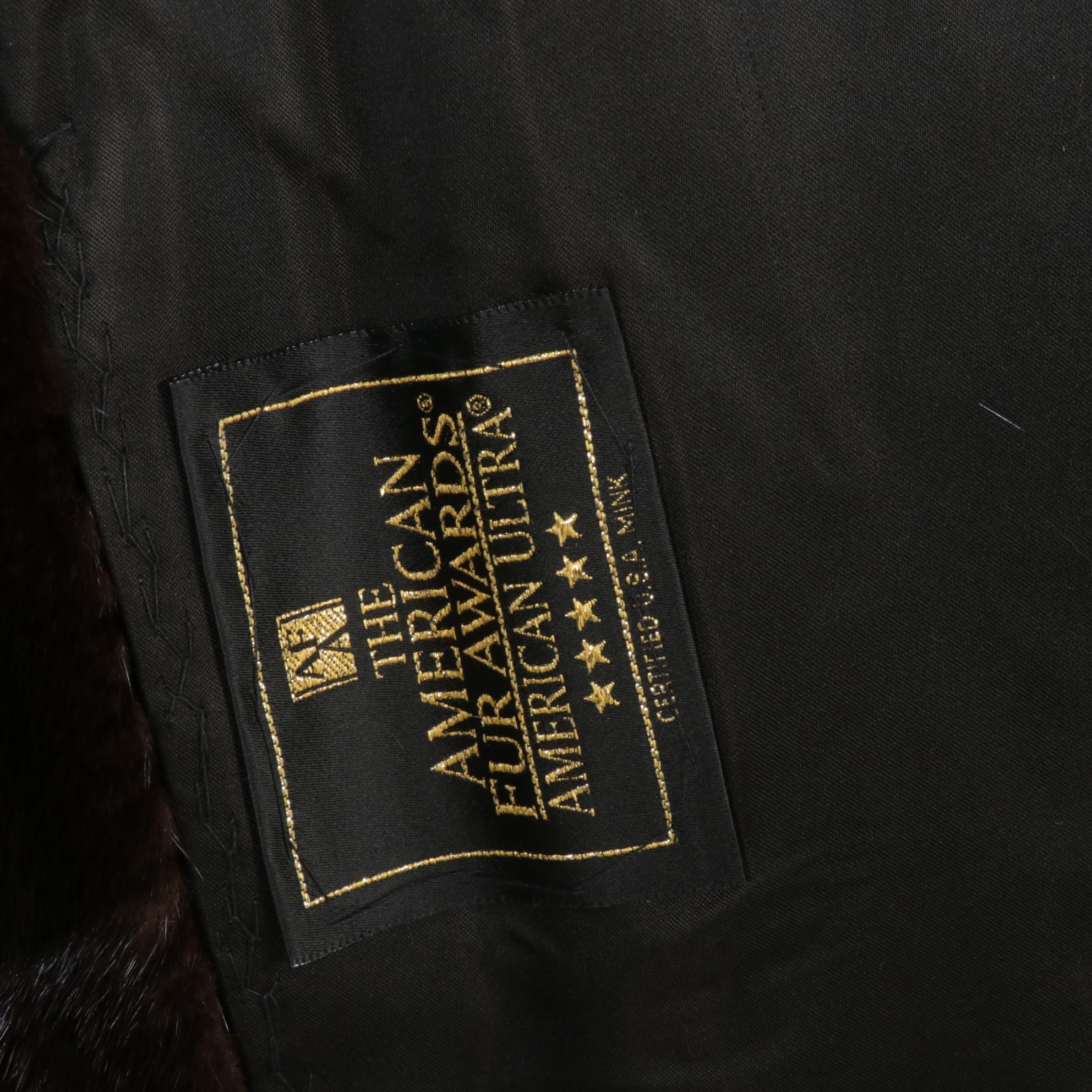 American Fur Awards Dark Mahogany Mink Fur Jacket