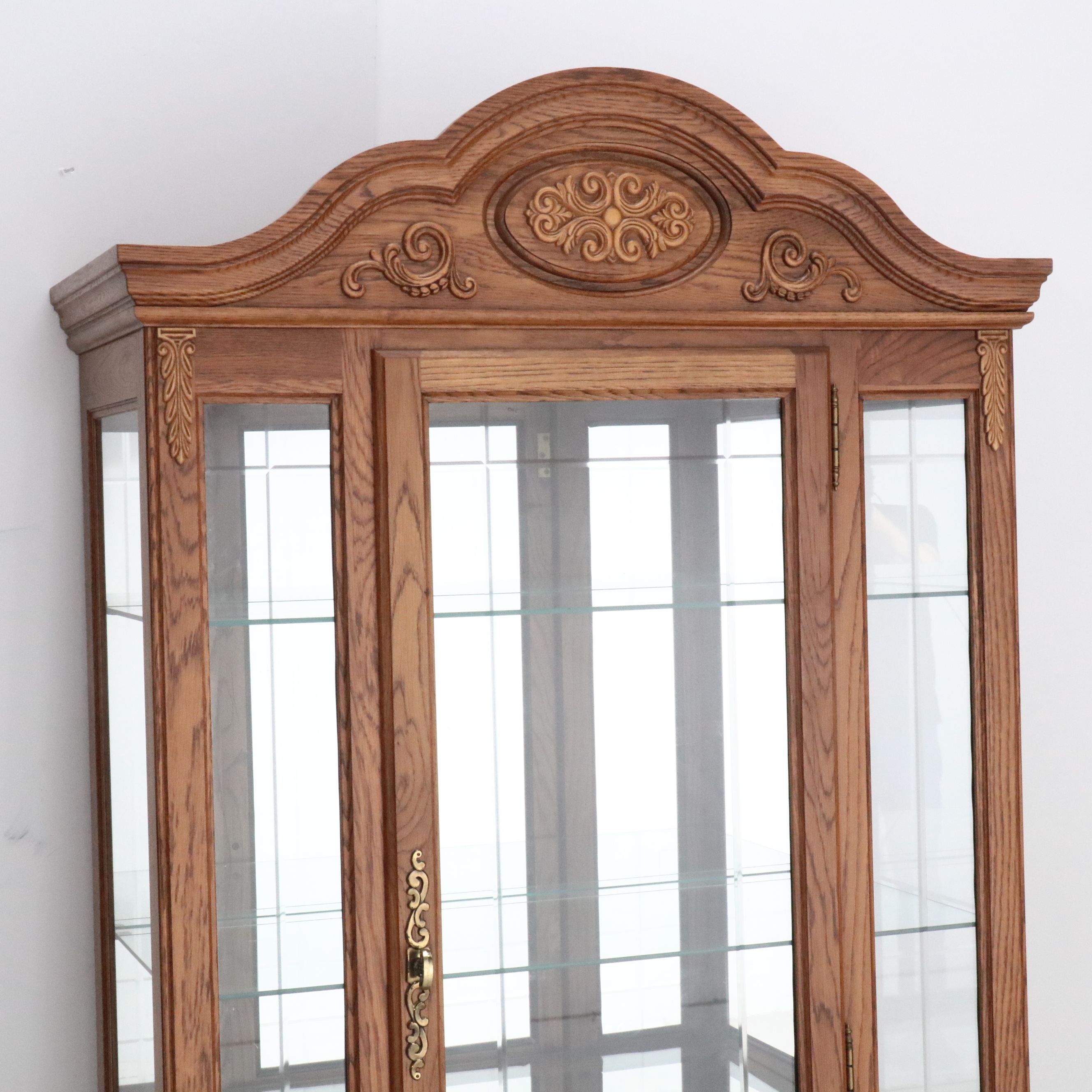 Victorian Style Carved Oak Display Case