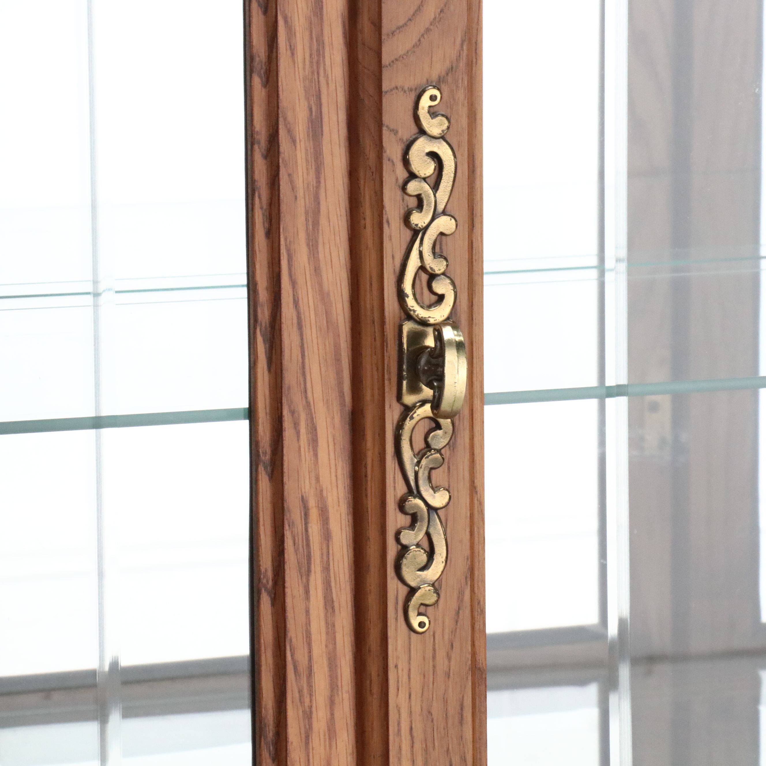 Victorian Style Carved Oak Display Case