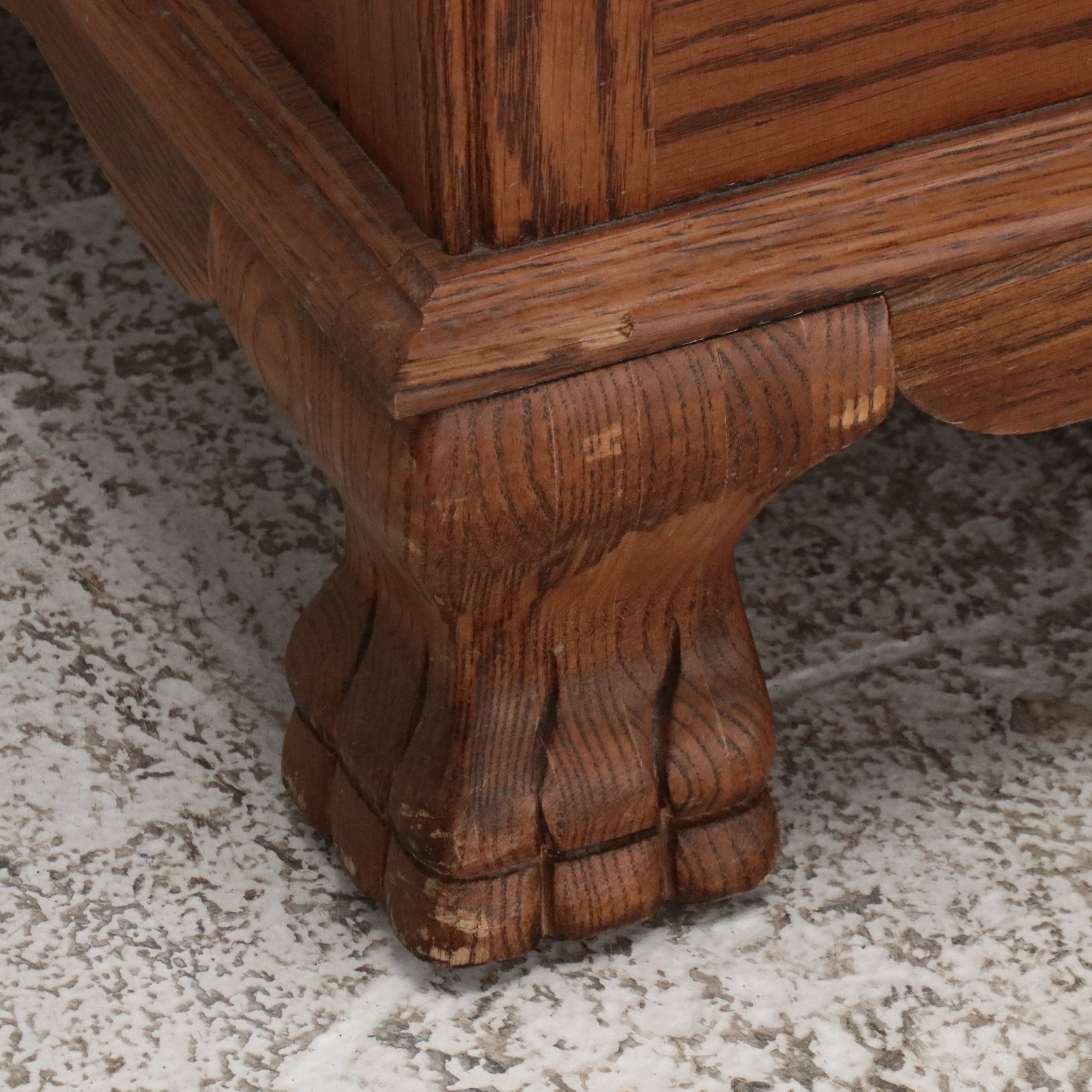 Victorian Style Carved Oak Display Case