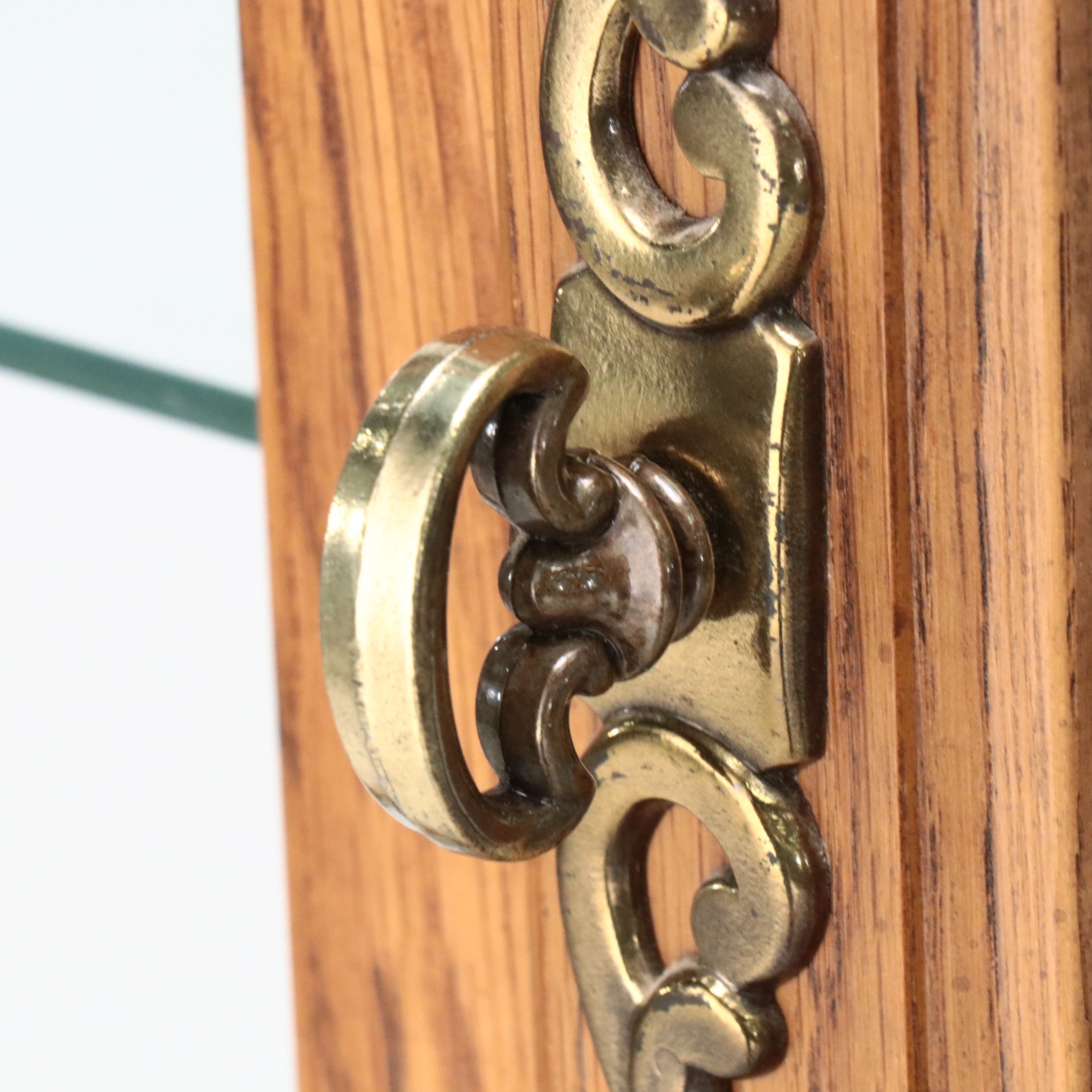 Victorian Style Carved Oak Display Case