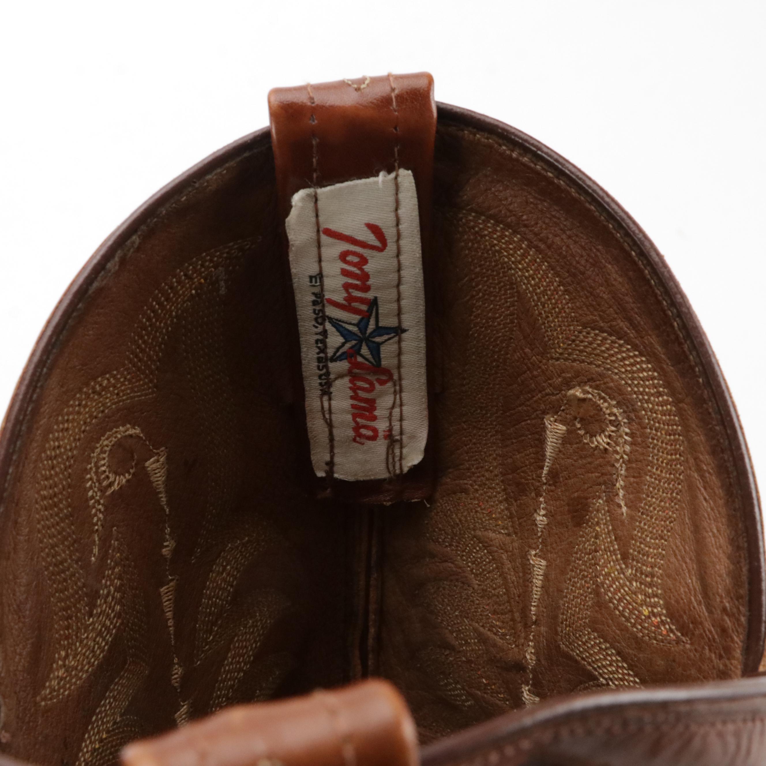 Tony Lama Lizard Skin and Embroidered Leather Cowboy Boots