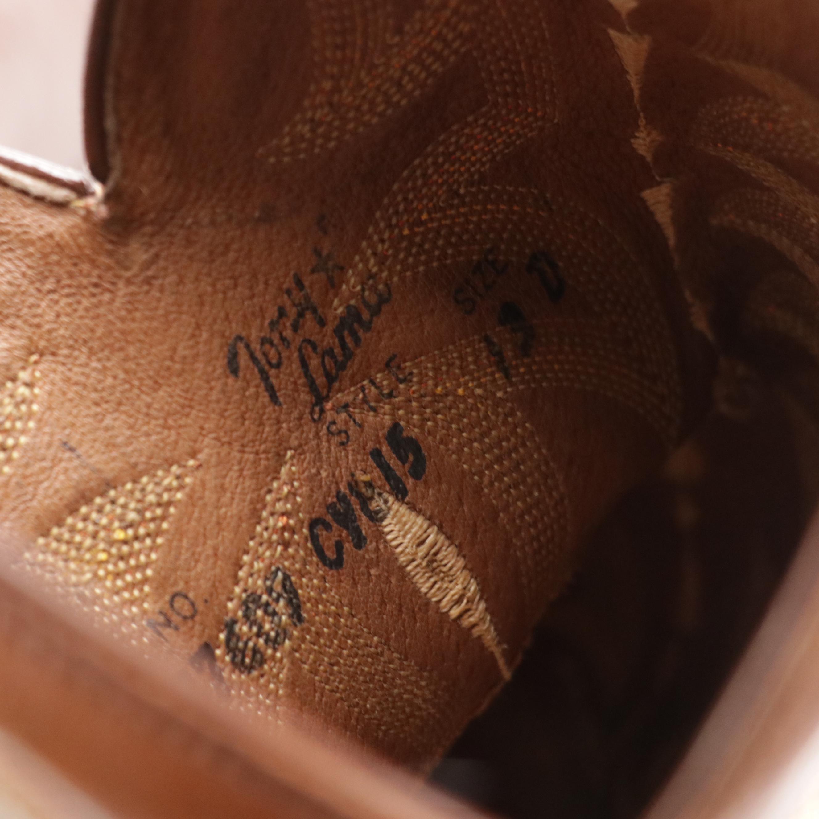 Tony Lama Lizard Skin and Embroidered Leather Cowboy Boots