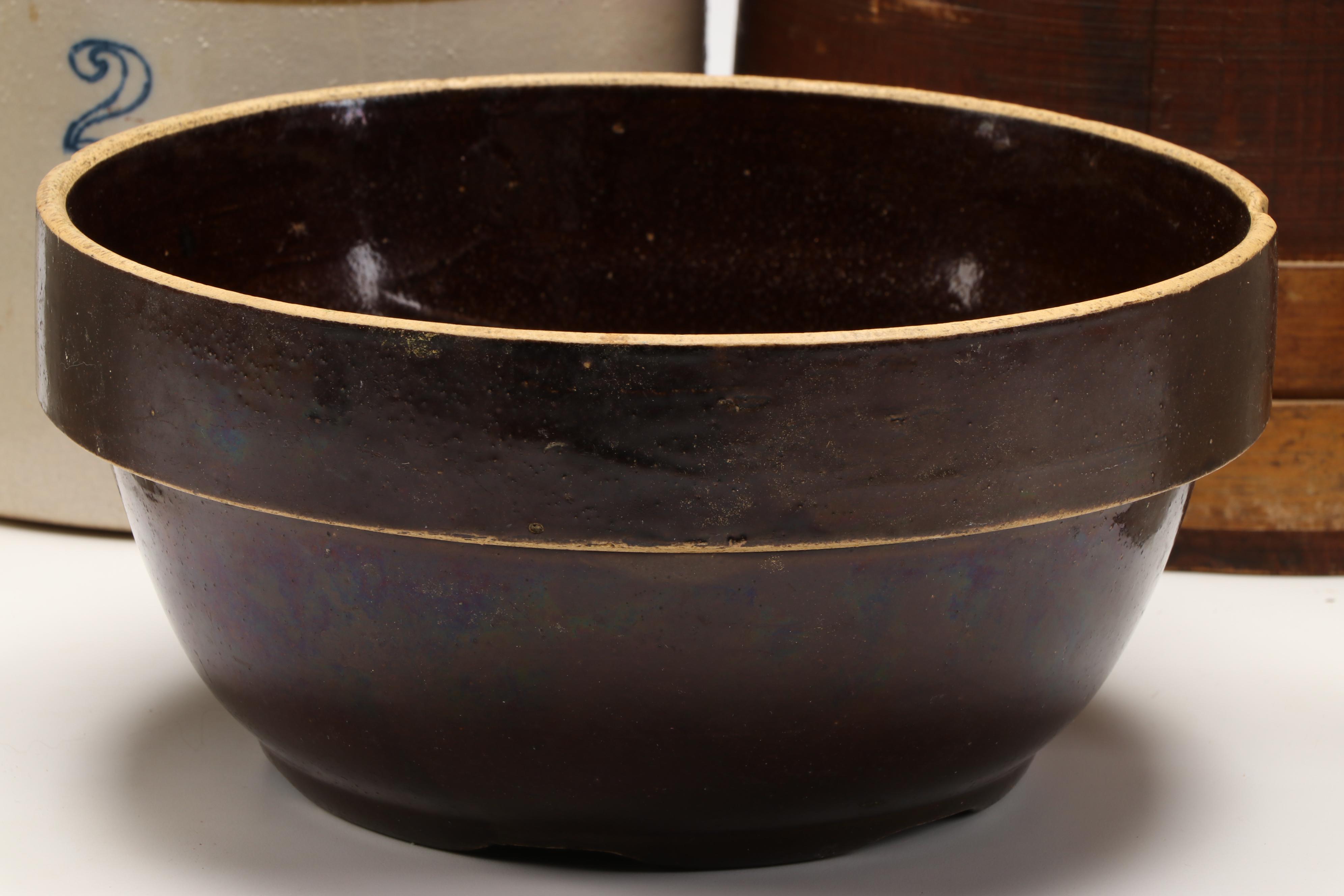 Salt Glazed Crock, Wooden Rolling Pins, and More Kitchenware