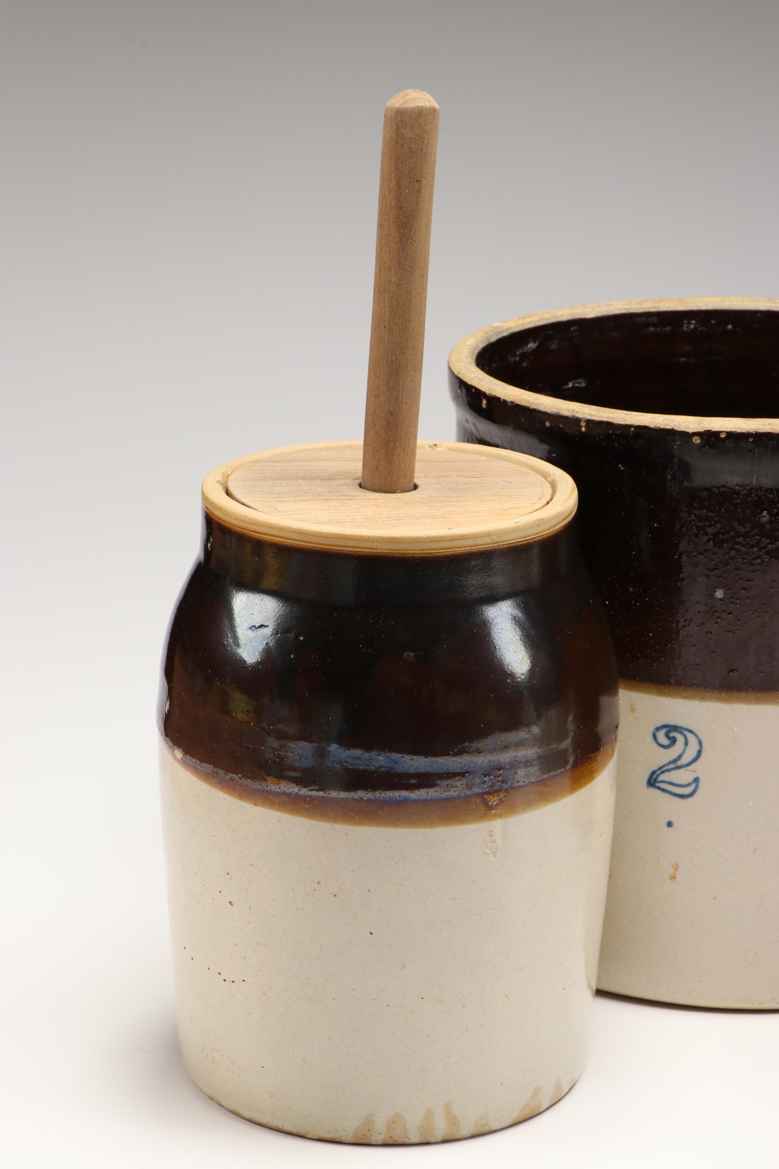 Salt Glazed Crock, Wooden Rolling Pins, and More Kitchenware
