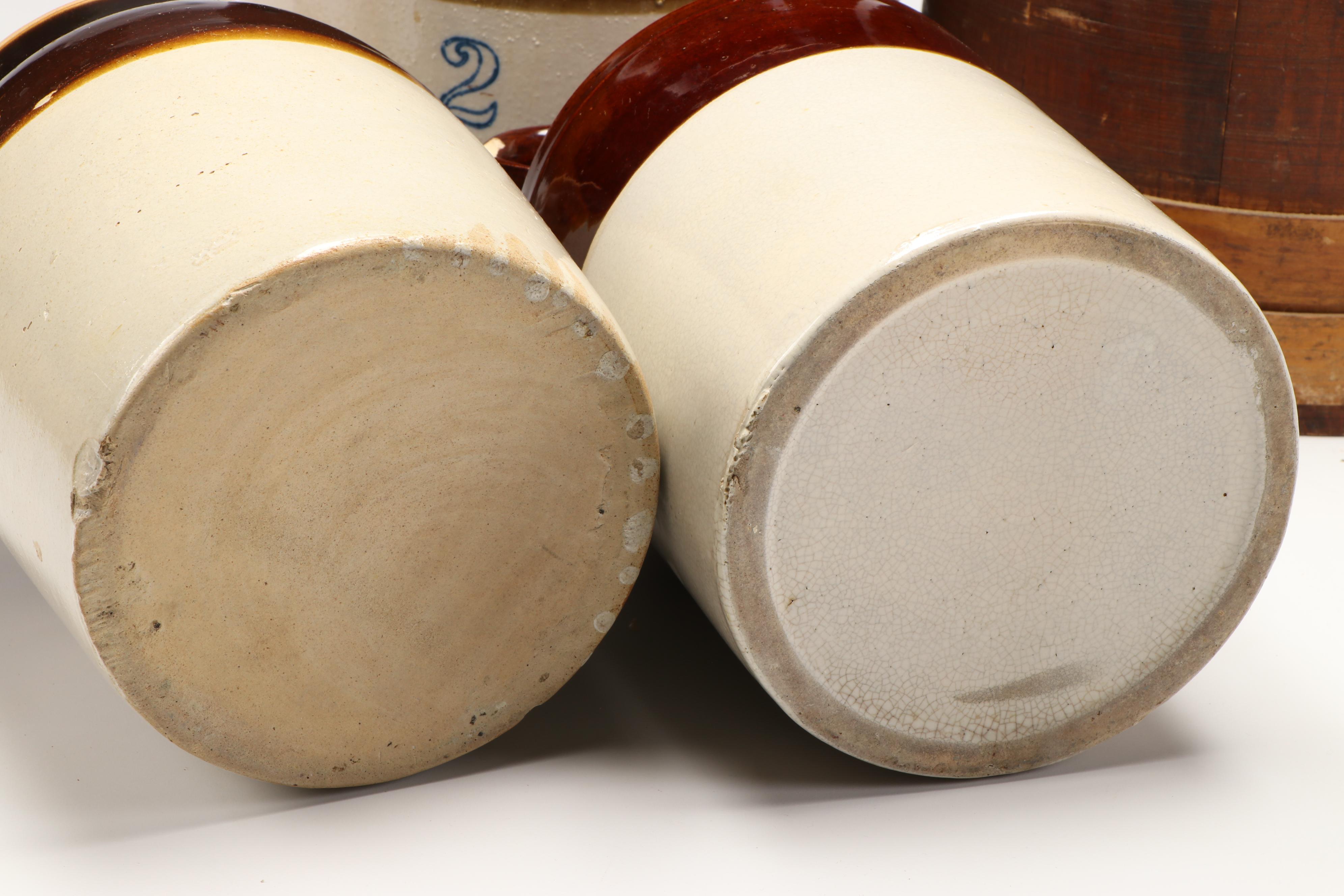 Salt Glazed Crock, Wooden Rolling Pins, and More Kitchenware