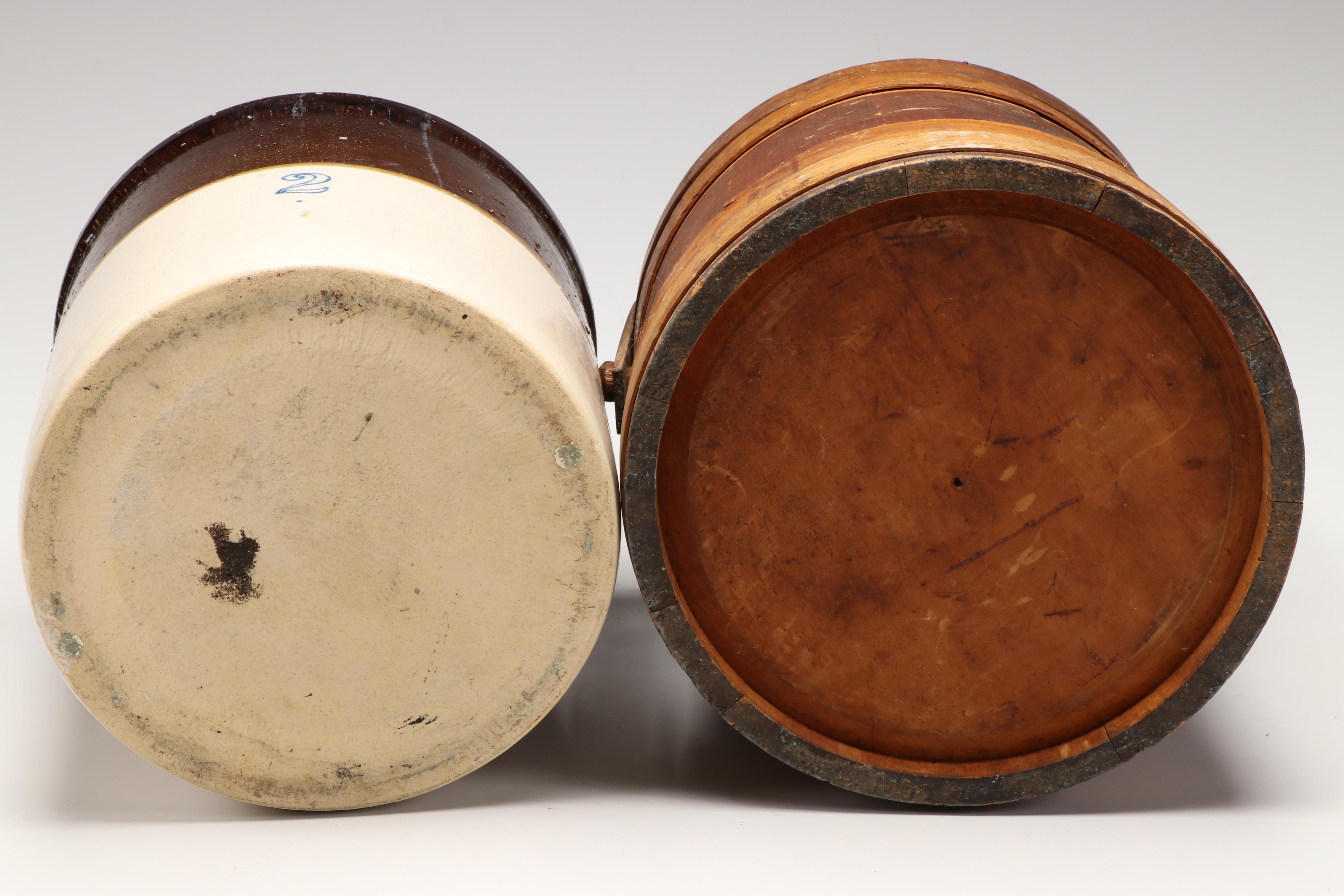 Salt Glazed Crock, Wooden Rolling Pins, and More Kitchenware