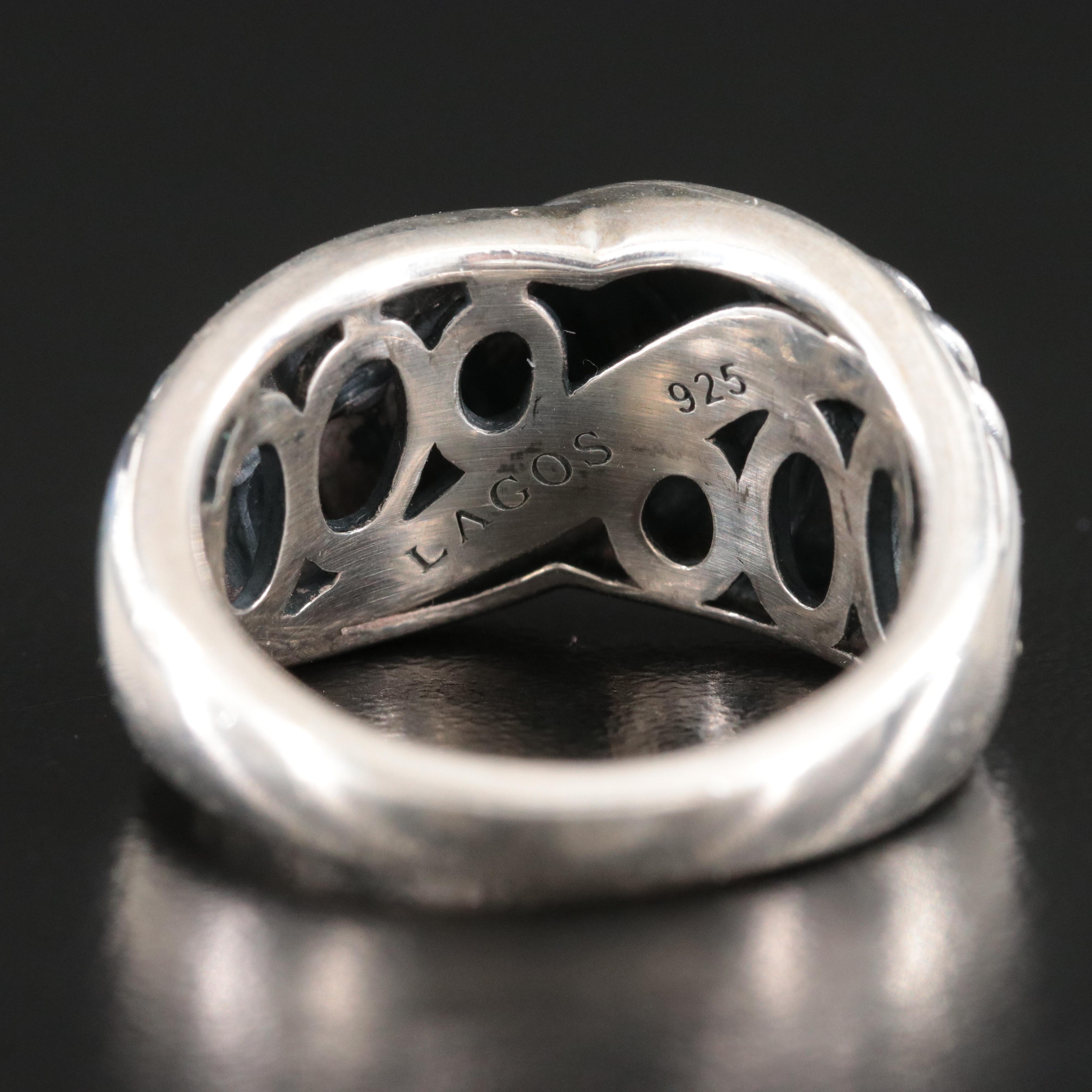 Lagos Sterling Fluted Crossover Ring