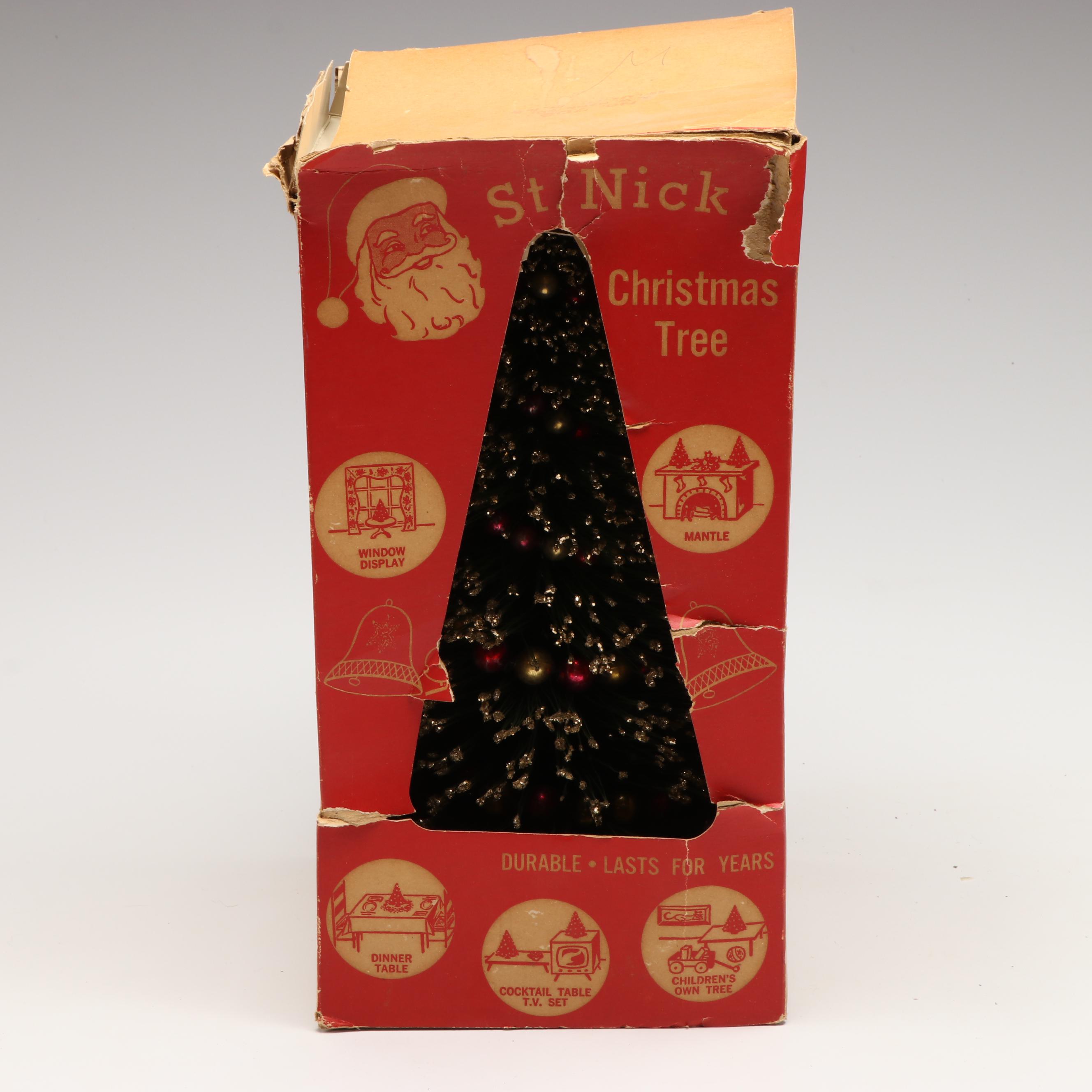 St. Nick Miniature Christmas Tree, Mid-20th Century