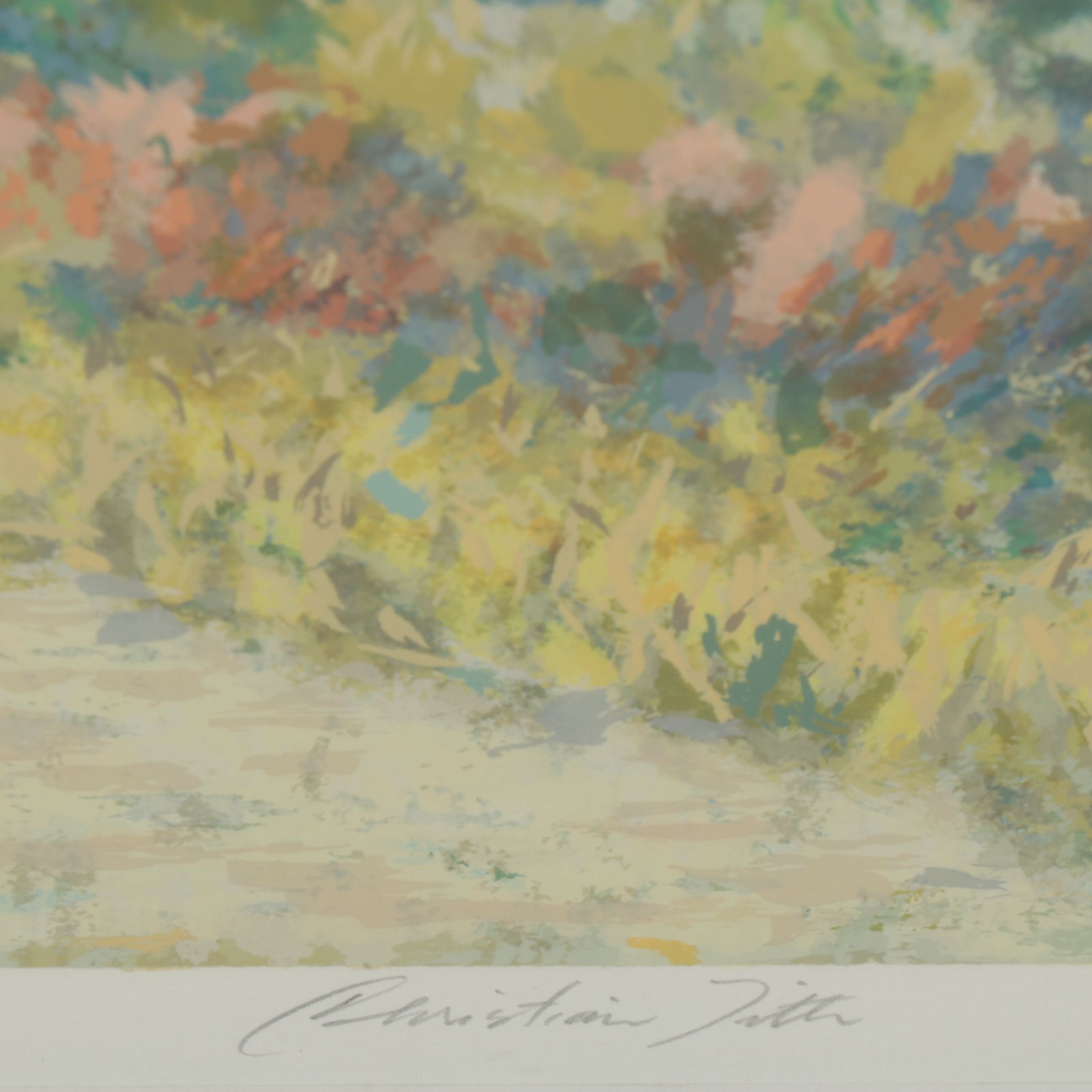 Christian Title Serigraph "View into the City", Late 20th to Early 21st Century