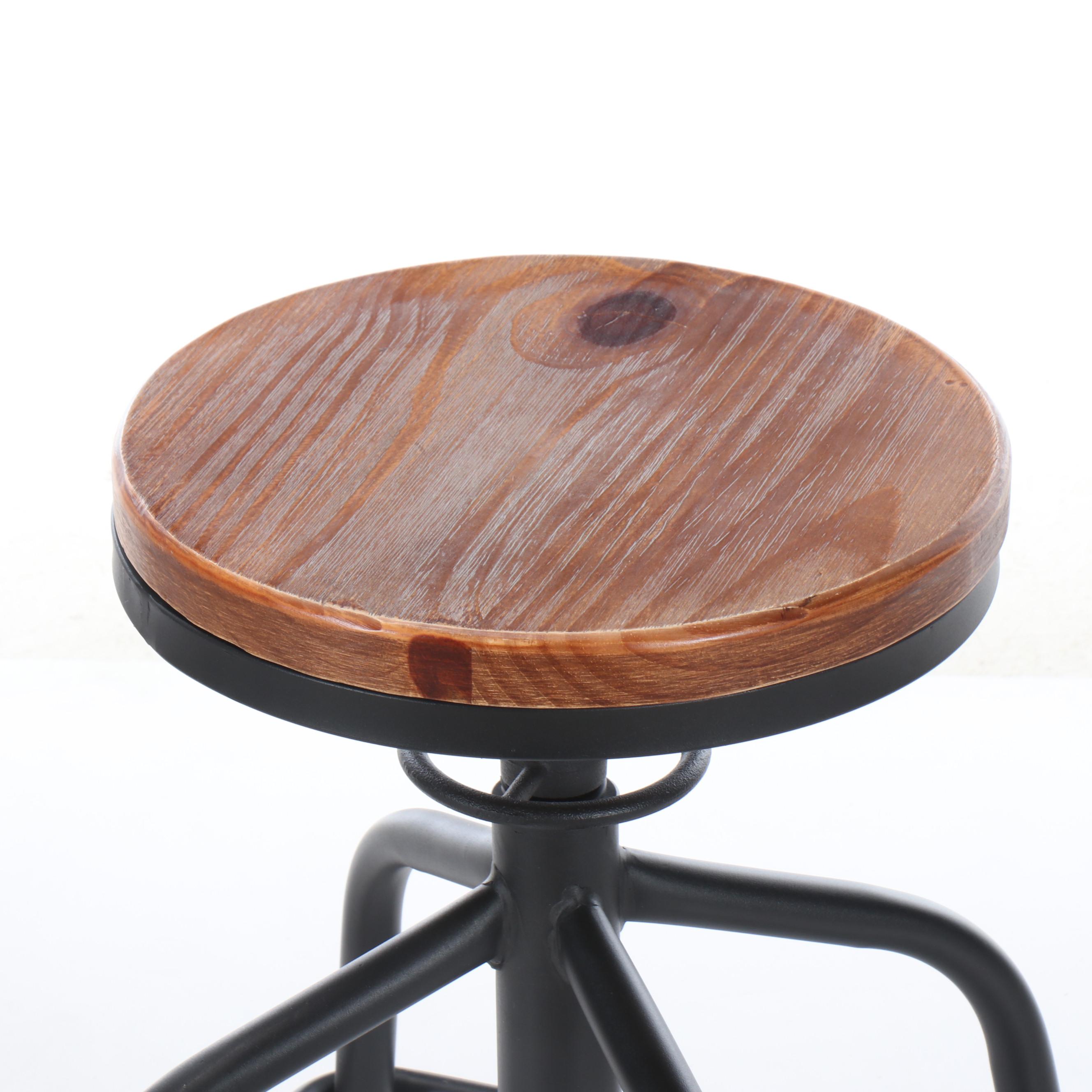 Contemporary Distressed Wooden Side Tables and Stool