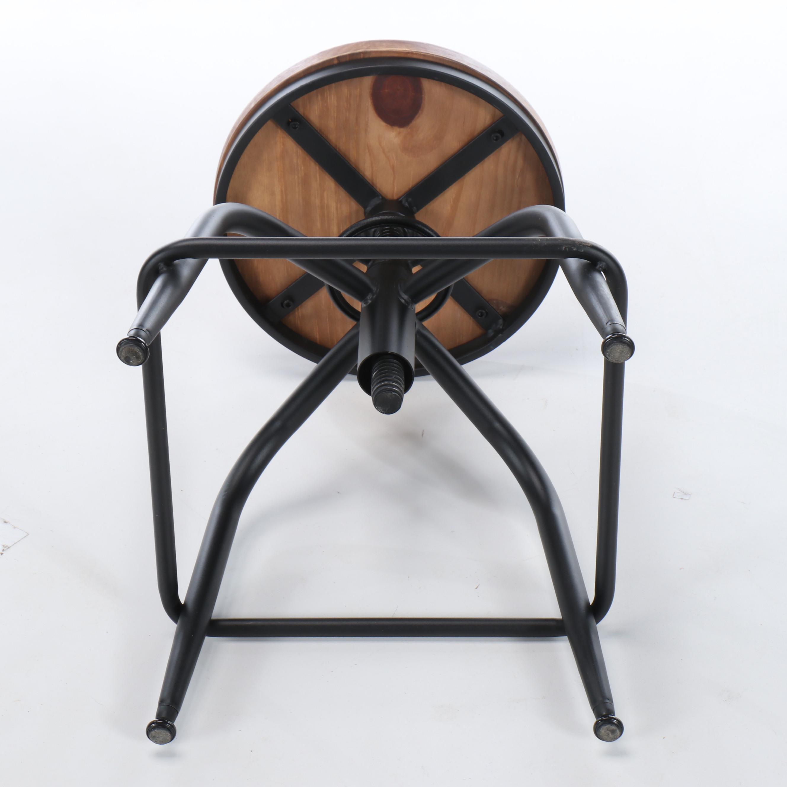 Contemporary Distressed Wooden Side Tables and Stool