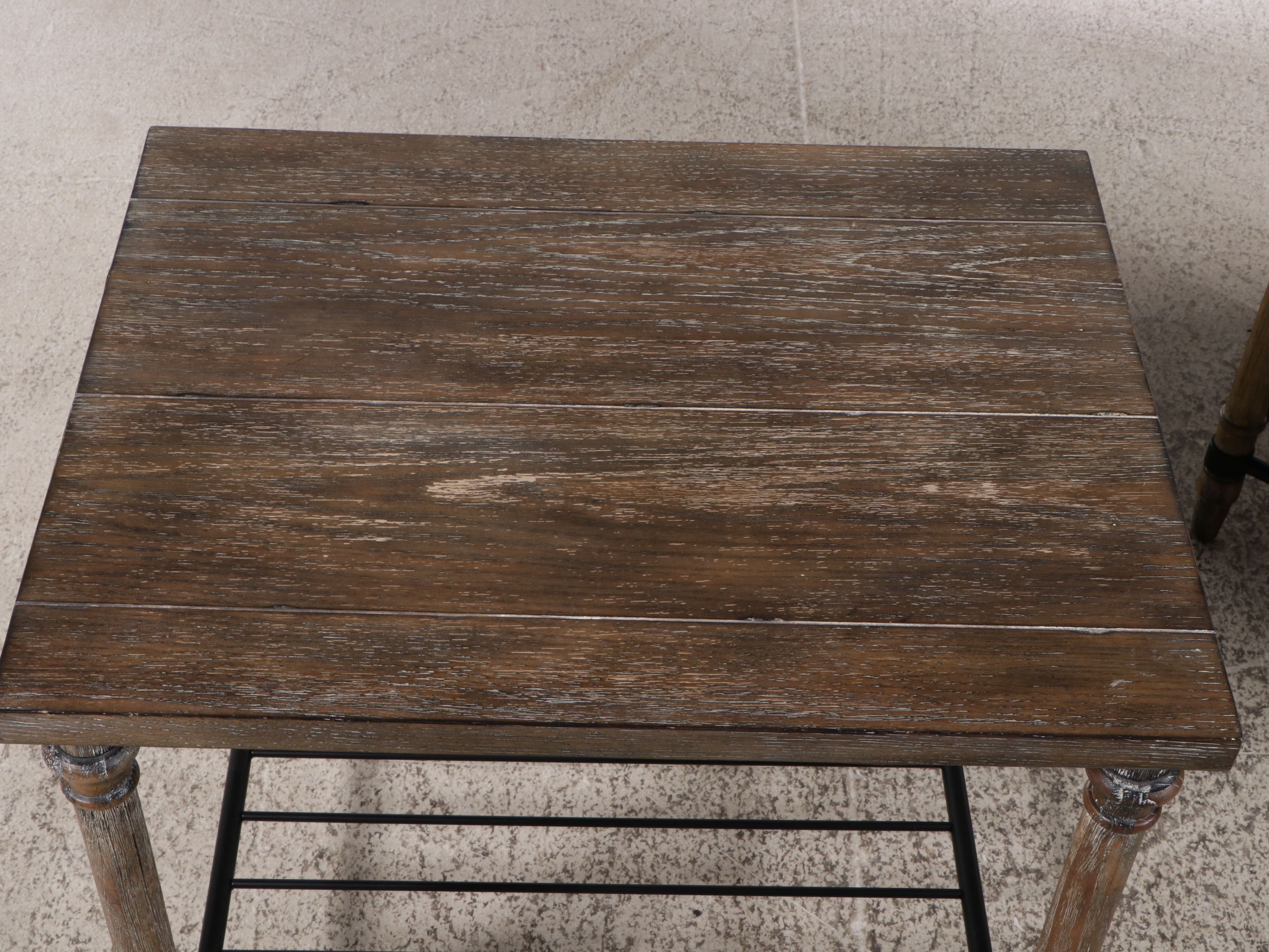 Pair of Stein World Contemporary Beaux Arts Style Wood and Metal Tables