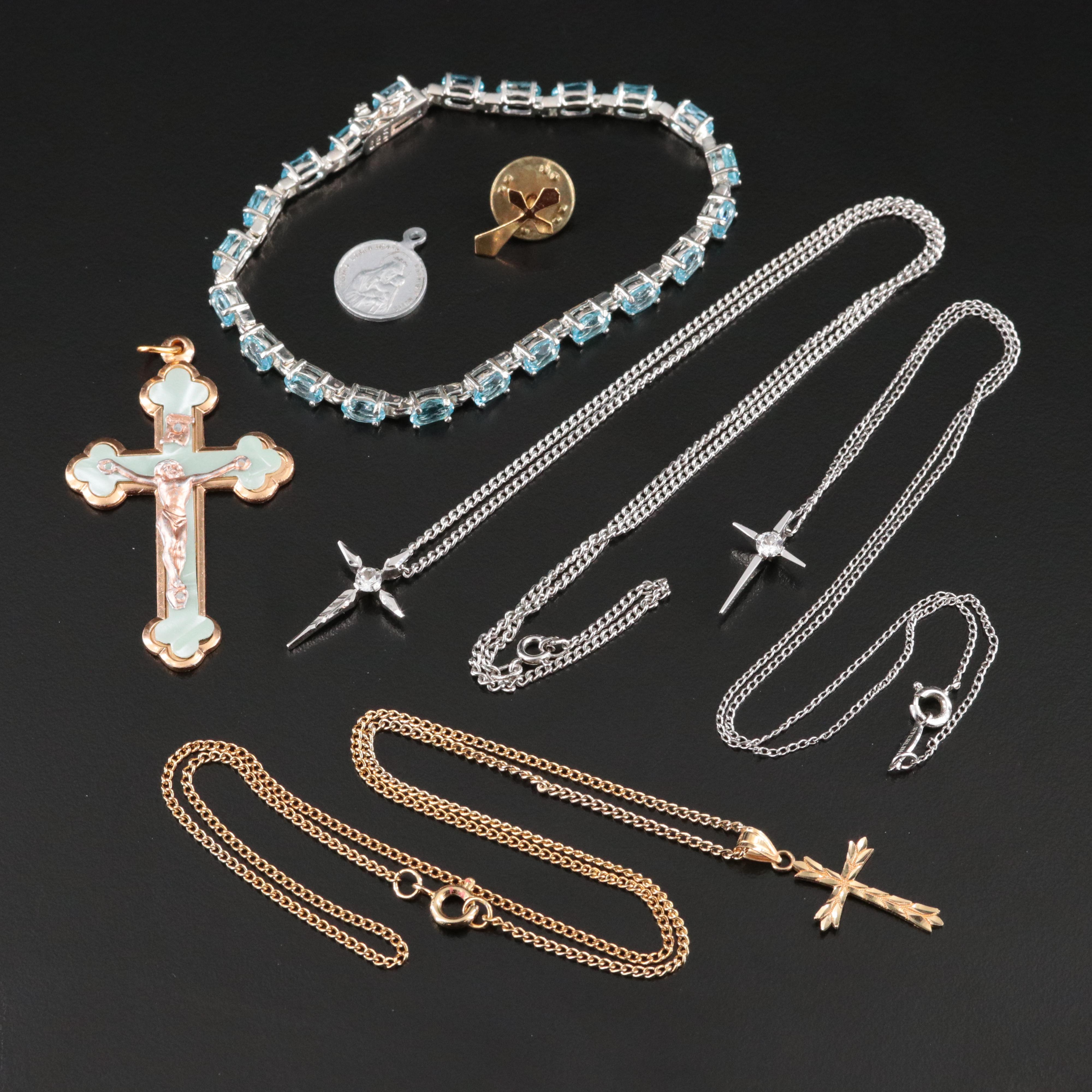 Sterling, Blue and White Topaz Featured in Ecclesiastical Jewelry