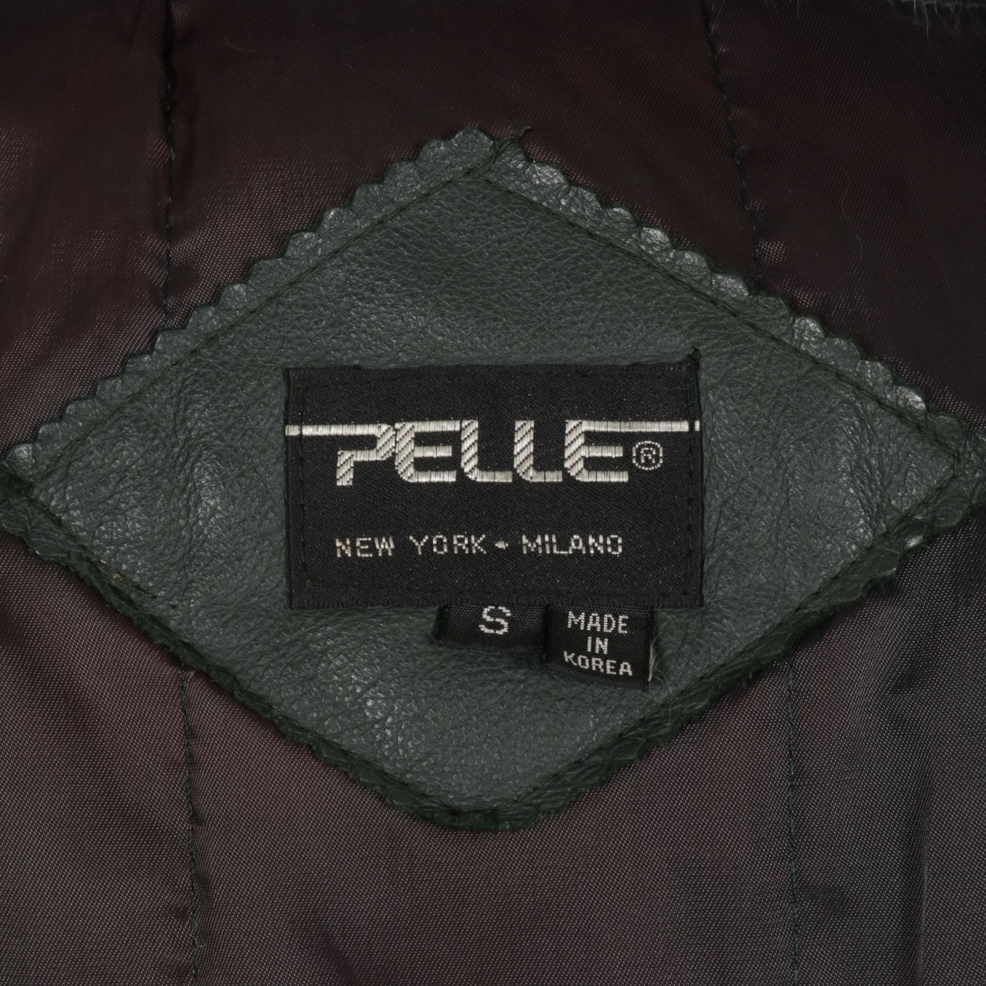 Dyed Fox Fur Collar on Forest Green Leather Long Coat