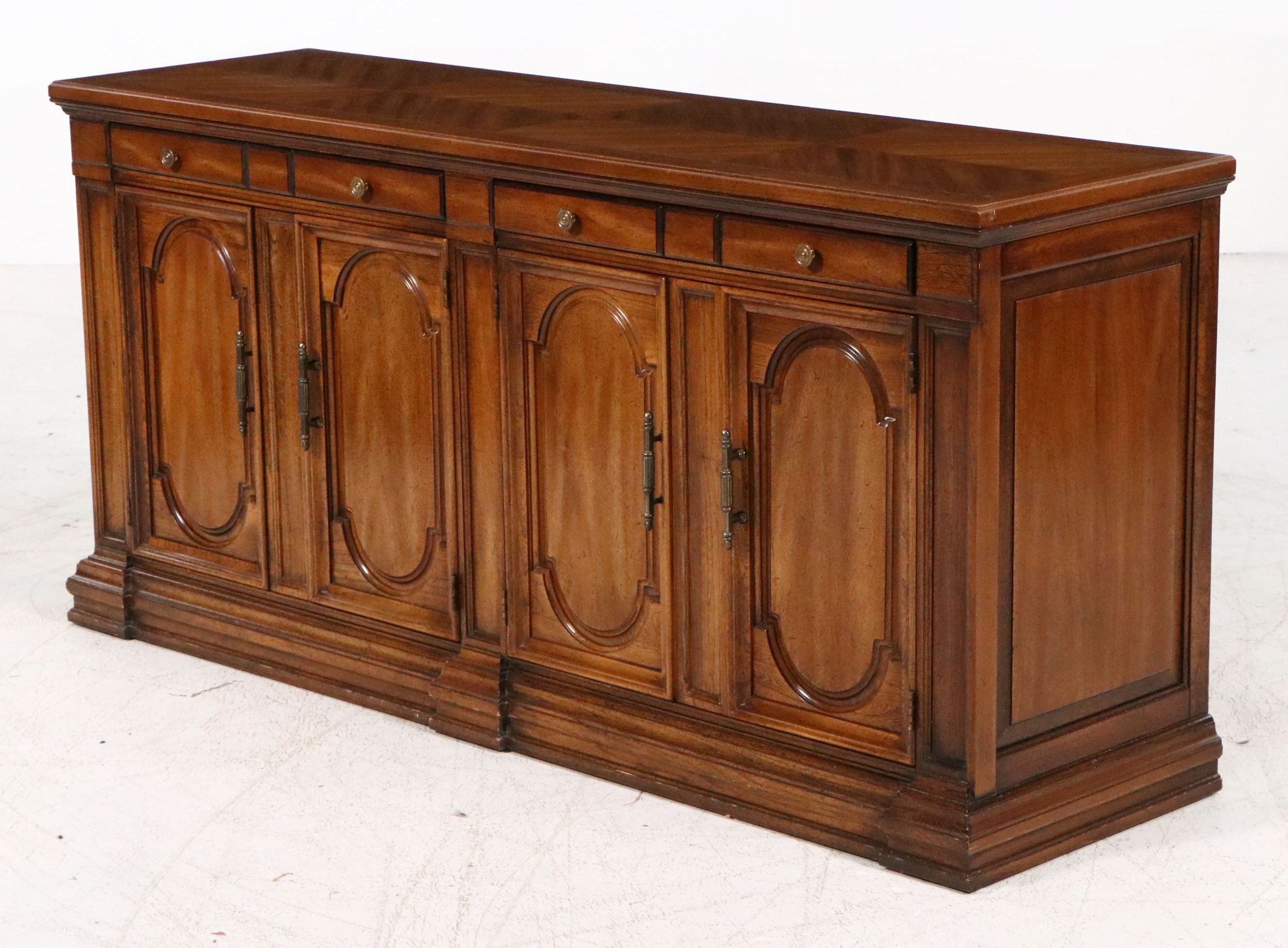 Hickory French Provincial Style Walnut Finish Sideboard