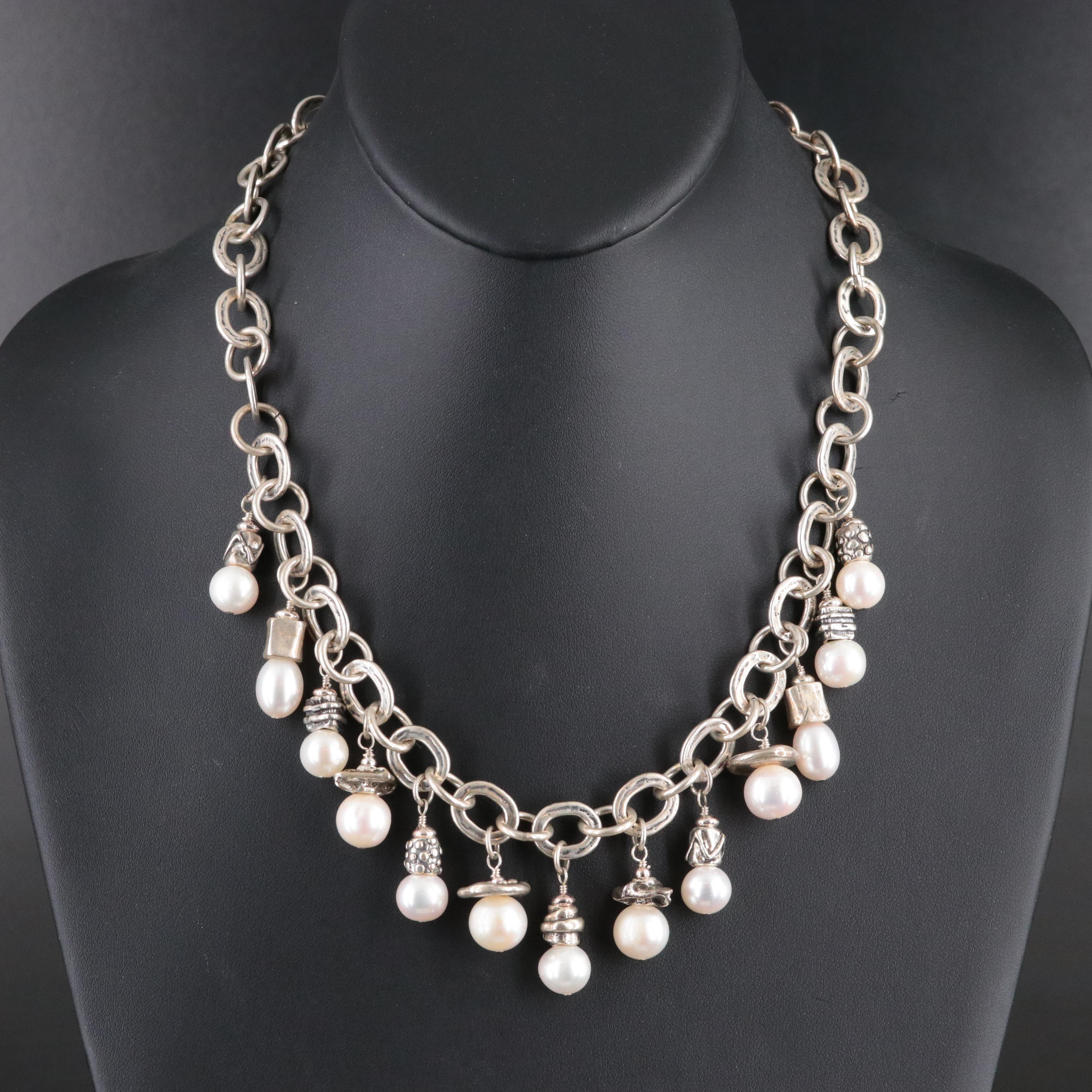 Rebecca McNerney Designs Sterling Pearl Fringe Necklace