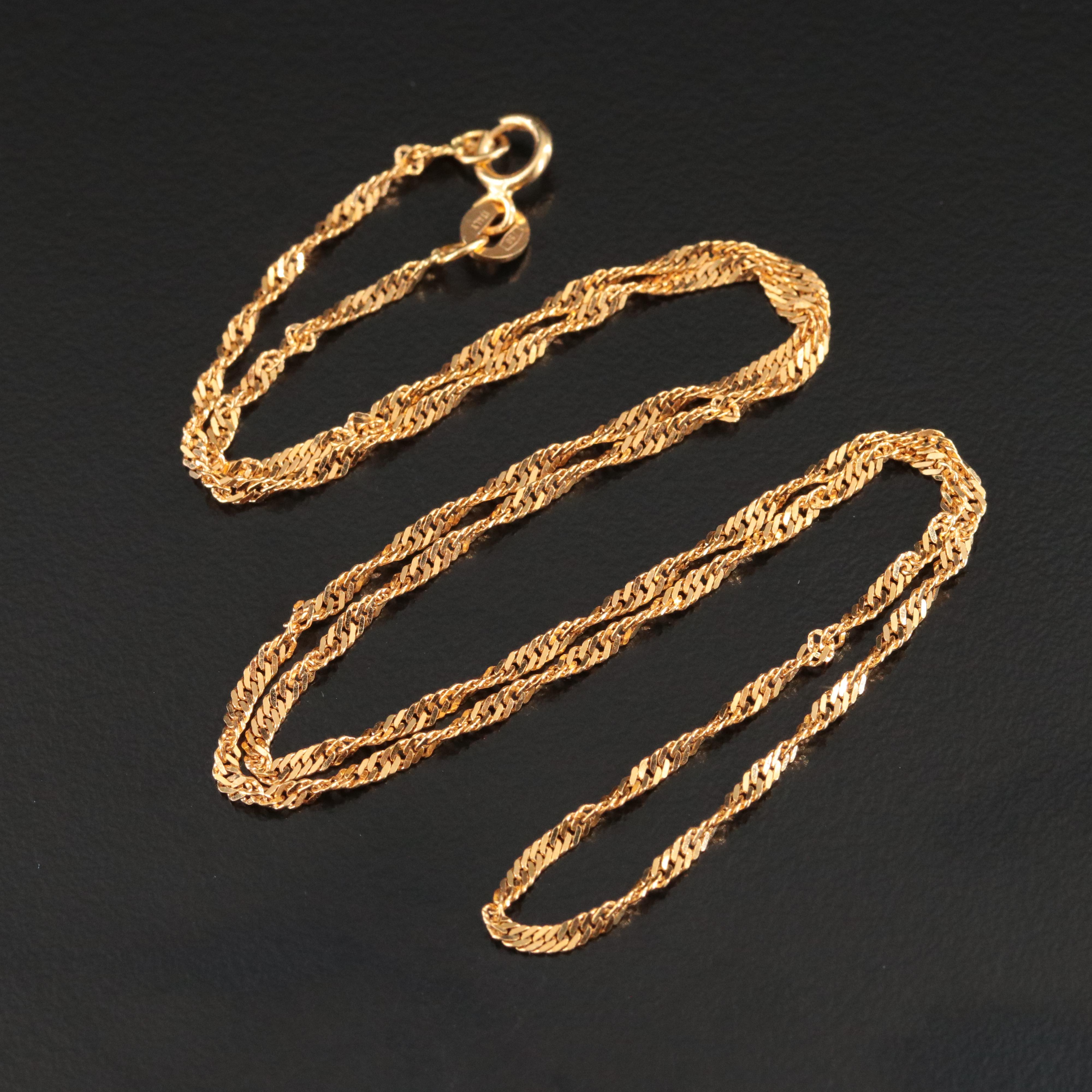 18K Singapore Chain Necklace