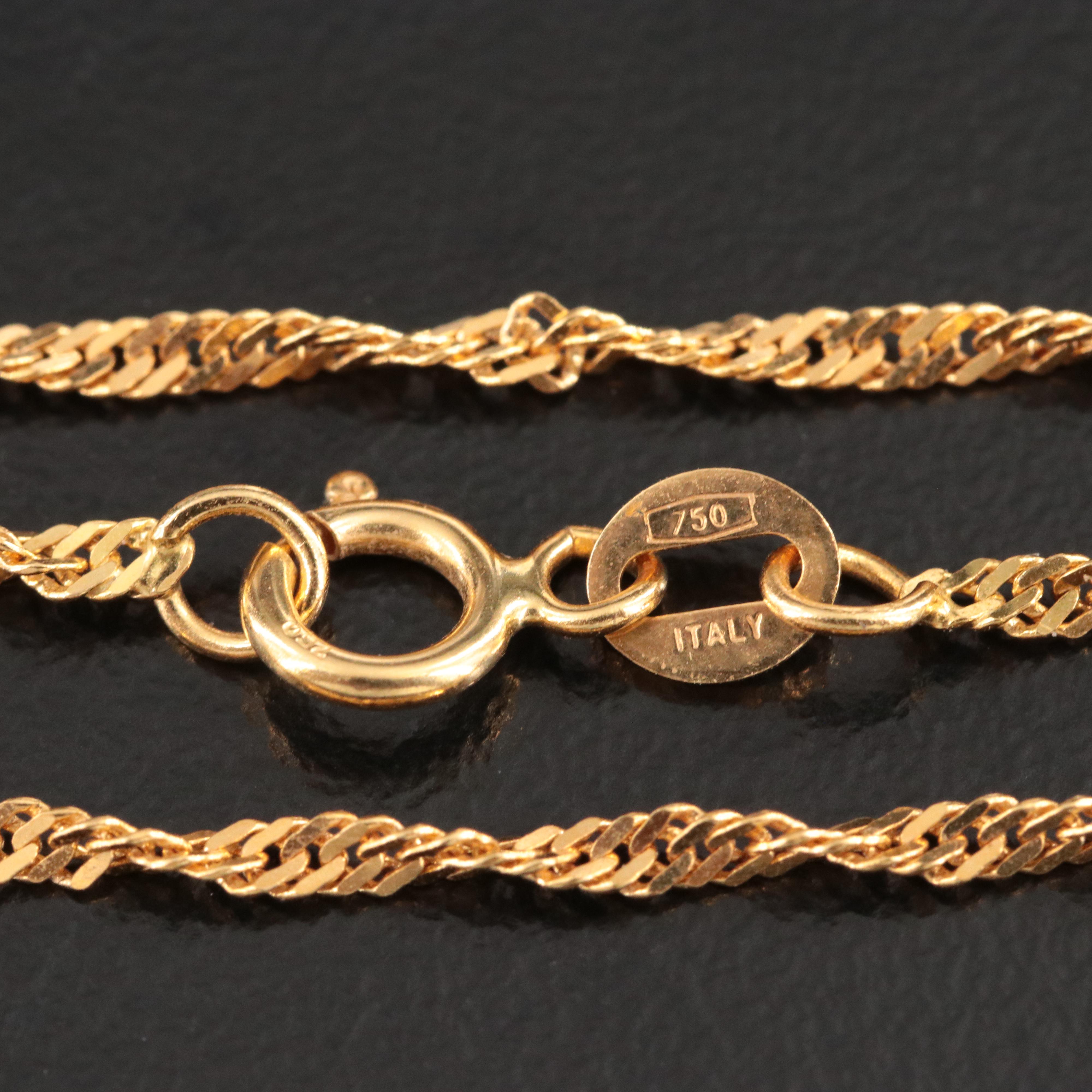 18K Singapore Chain Necklace