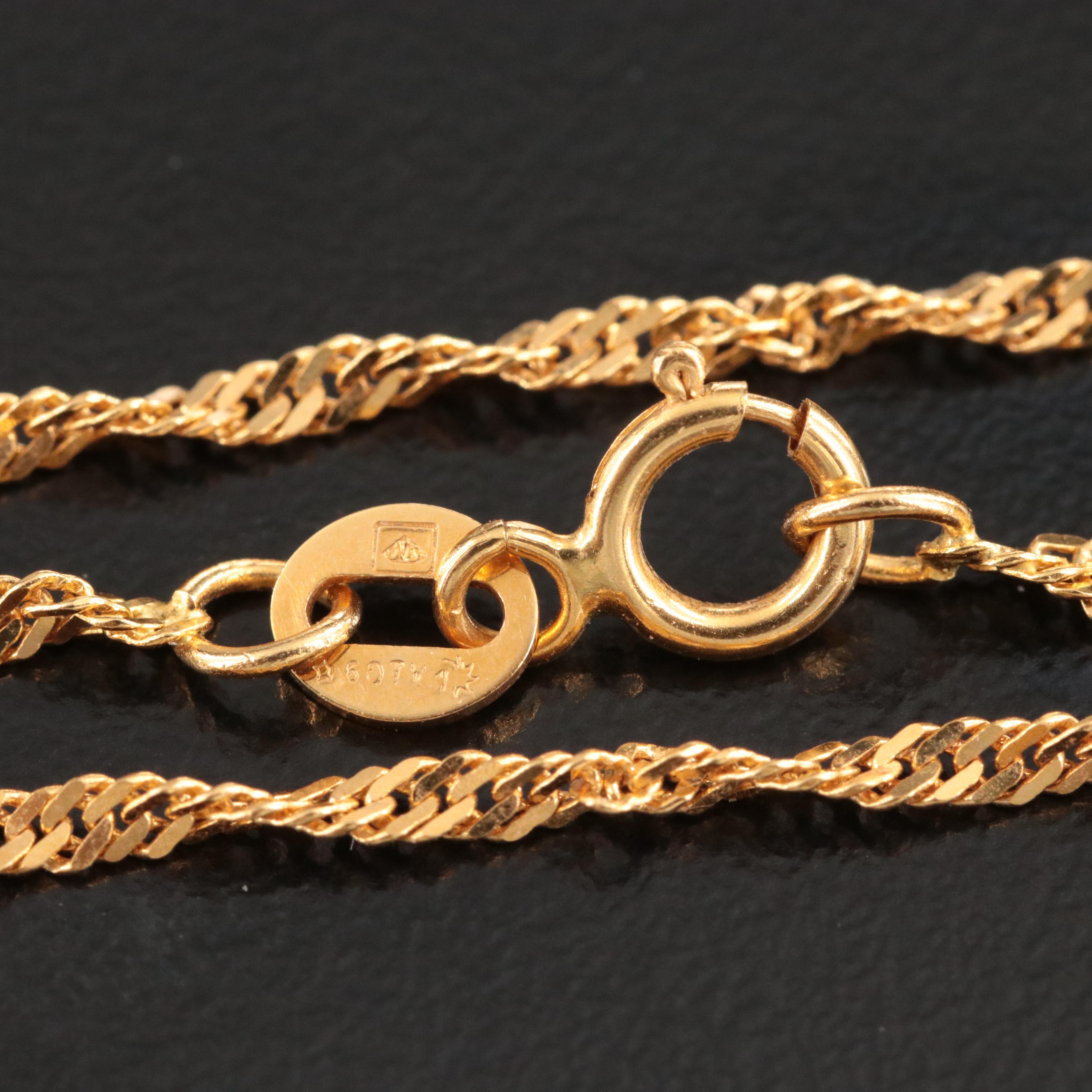 18K Singapore Chain Necklace
