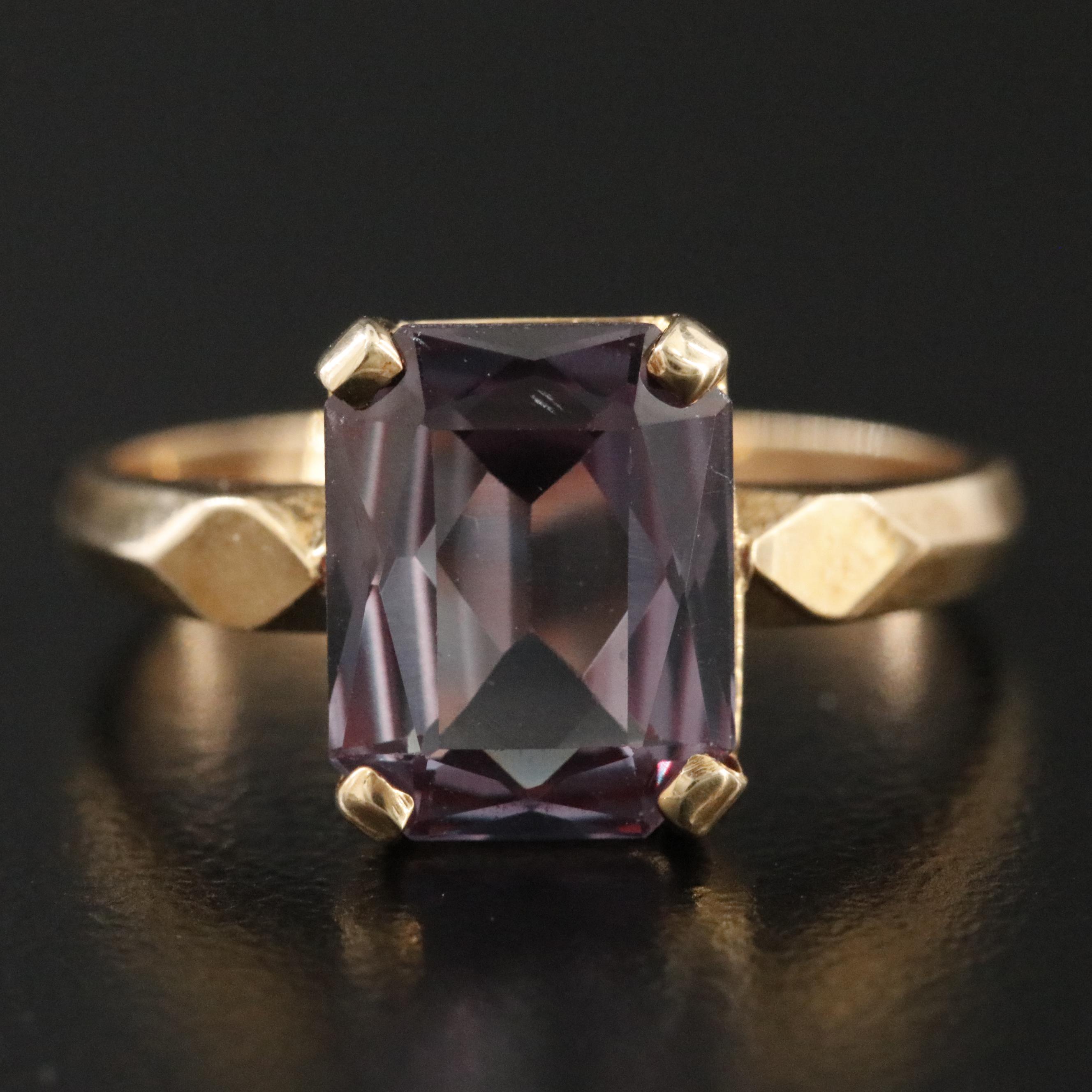 Baden & Foss Inc. 10K Color Change Sapphire Ring, 1950s