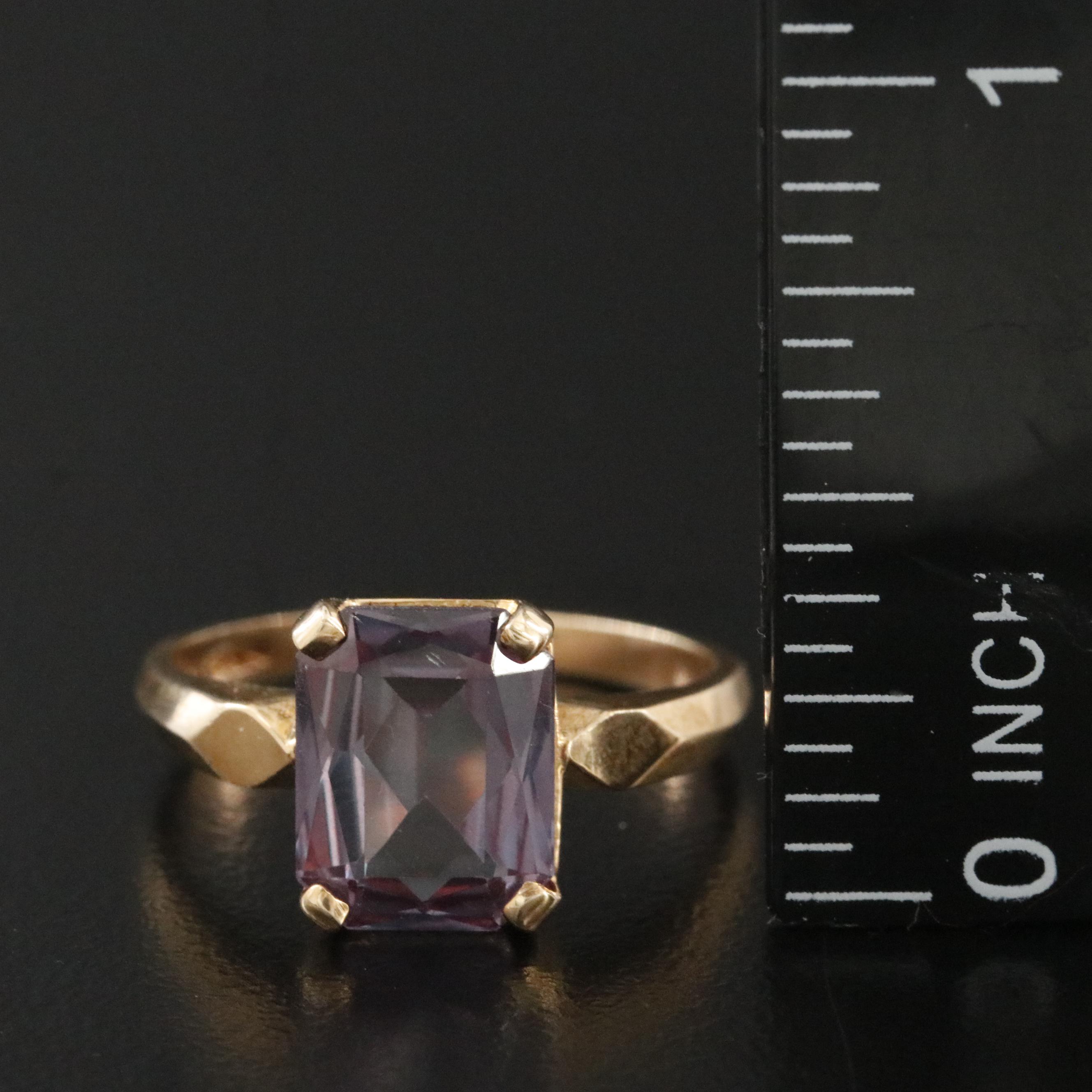 Baden & Foss Inc. 10K Color Change Sapphire Ring, 1950s