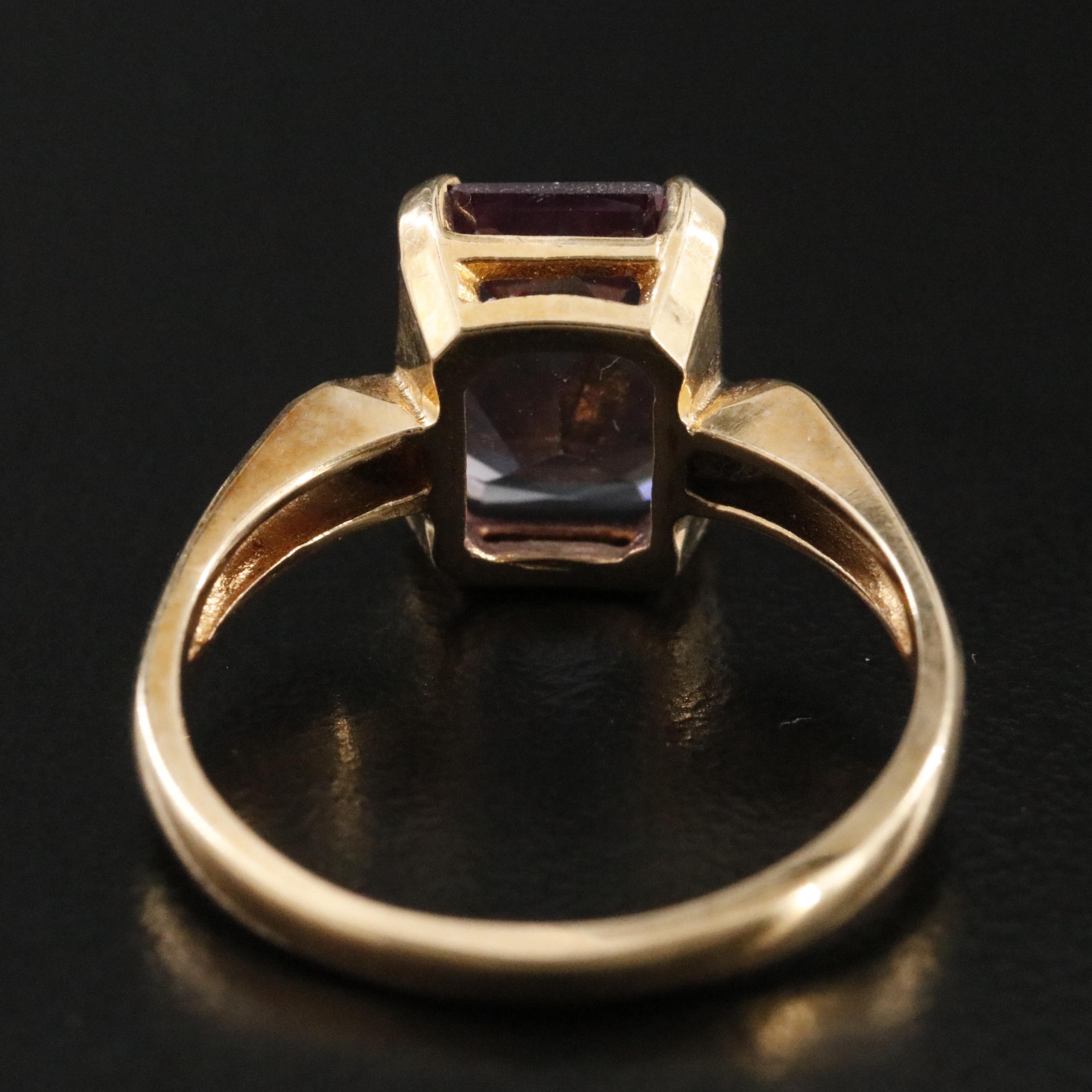 Baden & Foss Inc. 10K Color Change Sapphire Ring, 1950s