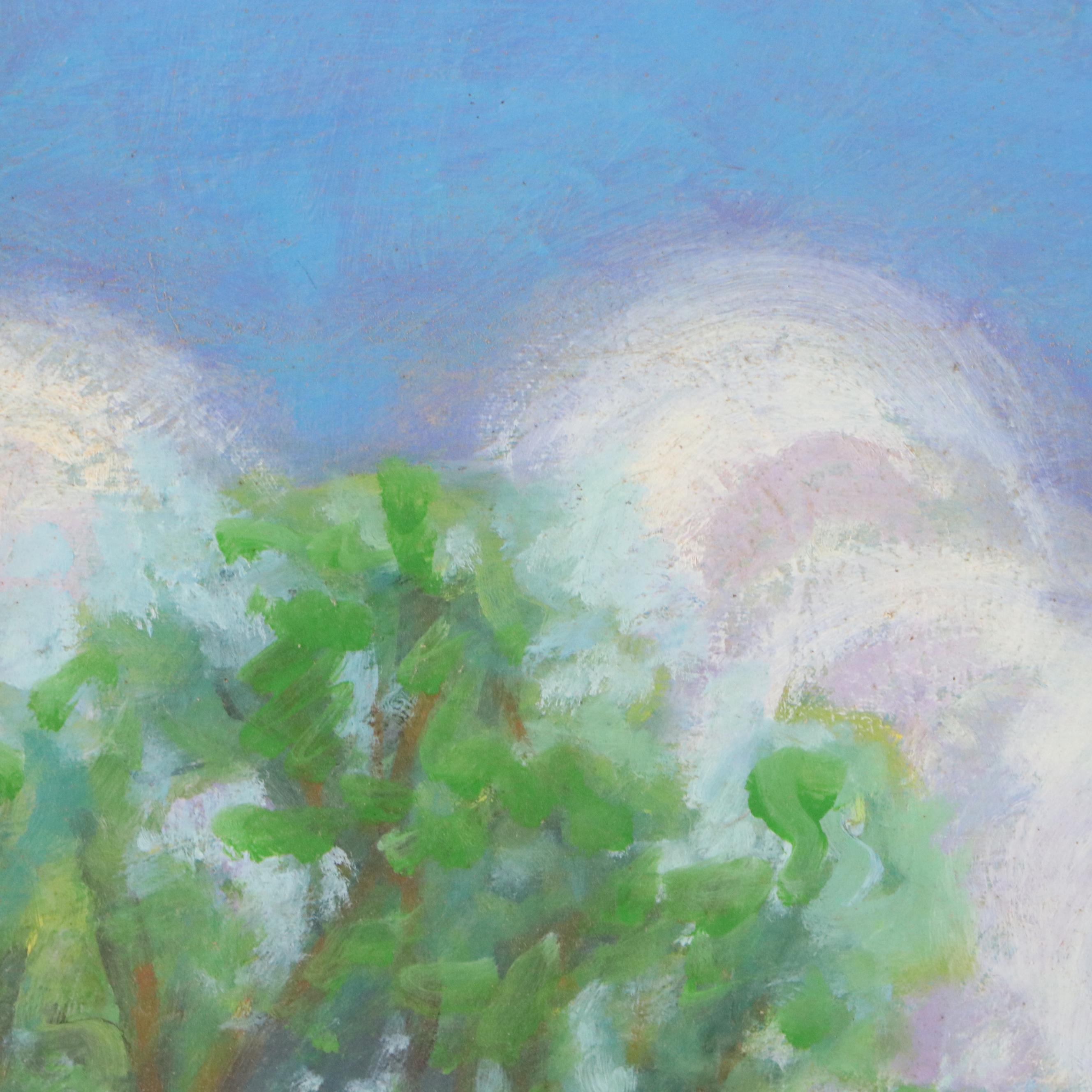 Large-Scale Acrylic Painting of Red Barn, Late 20th - 21st Century