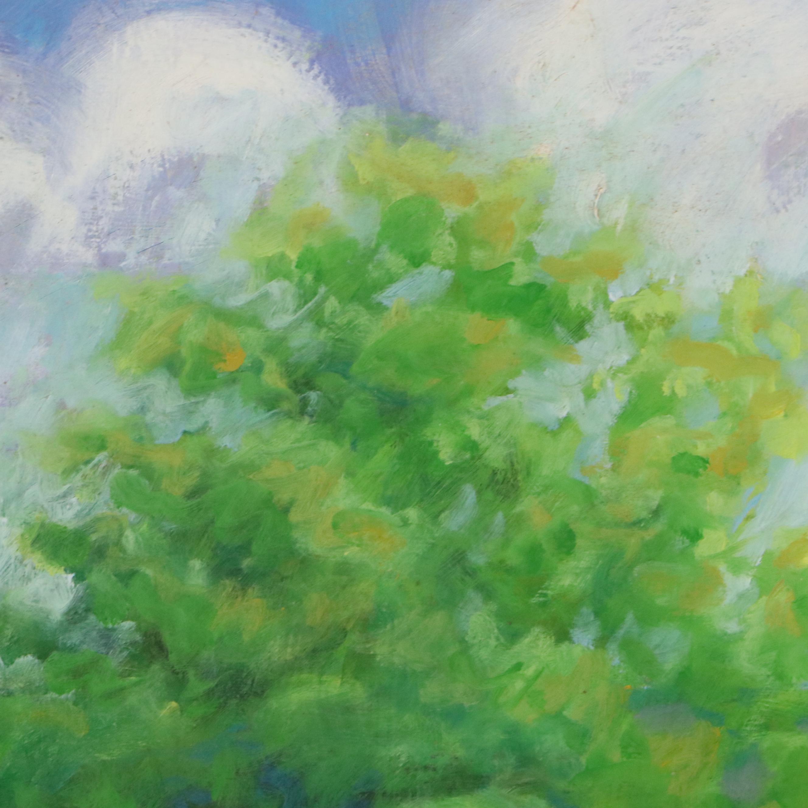 Large-Scale Acrylic Painting of Red Barn, Late 20th - 21st Century