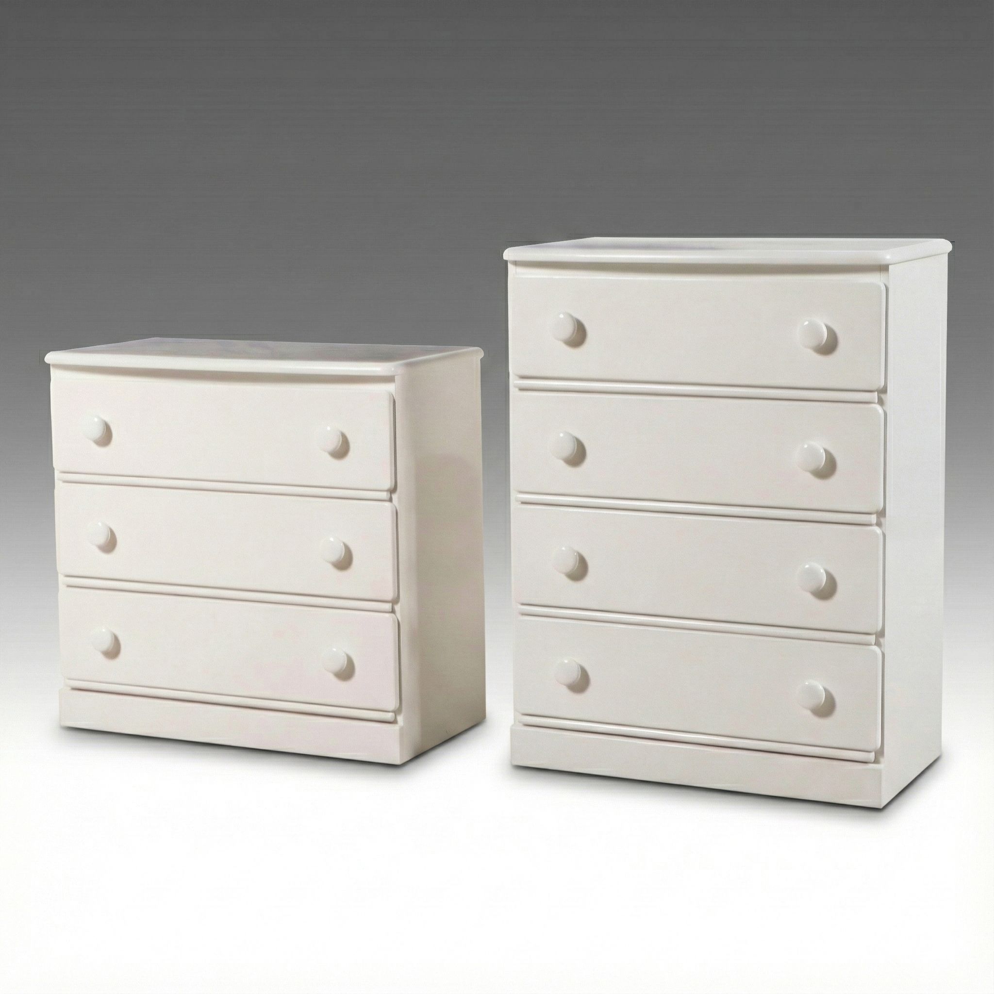Pair of Child Craft White Wooden Chests of Drawers
