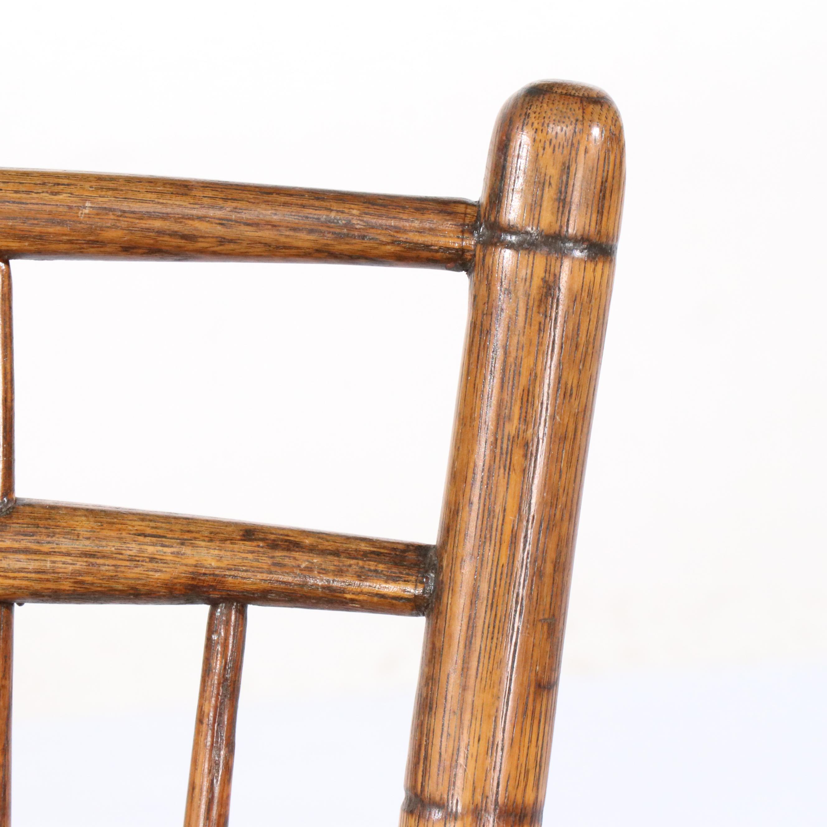 American Primitive Poplar and Hickory Rocking Chair, Early 19th Century