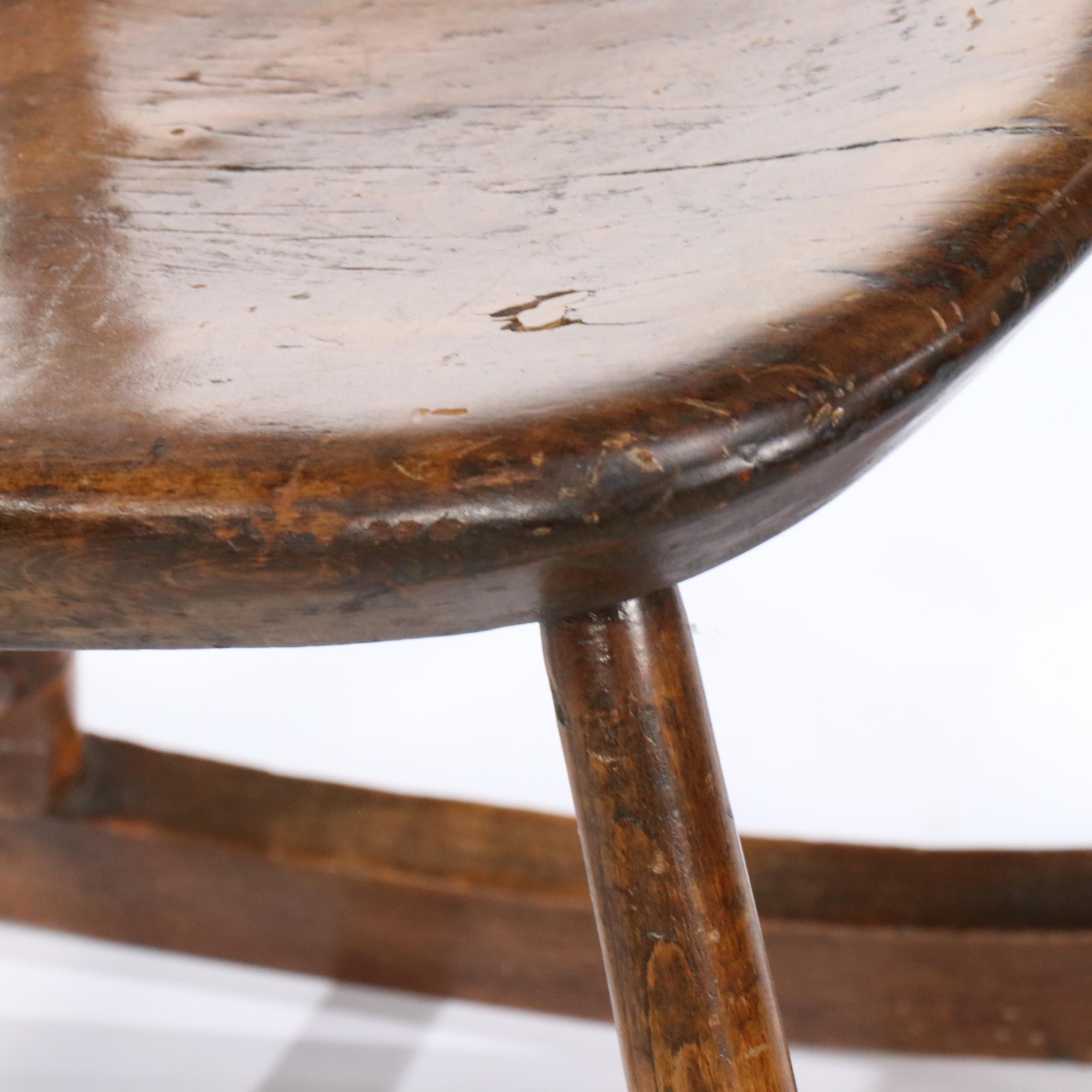 American Primitive Poplar and Hickory Rocking Chair, Early 19th Century